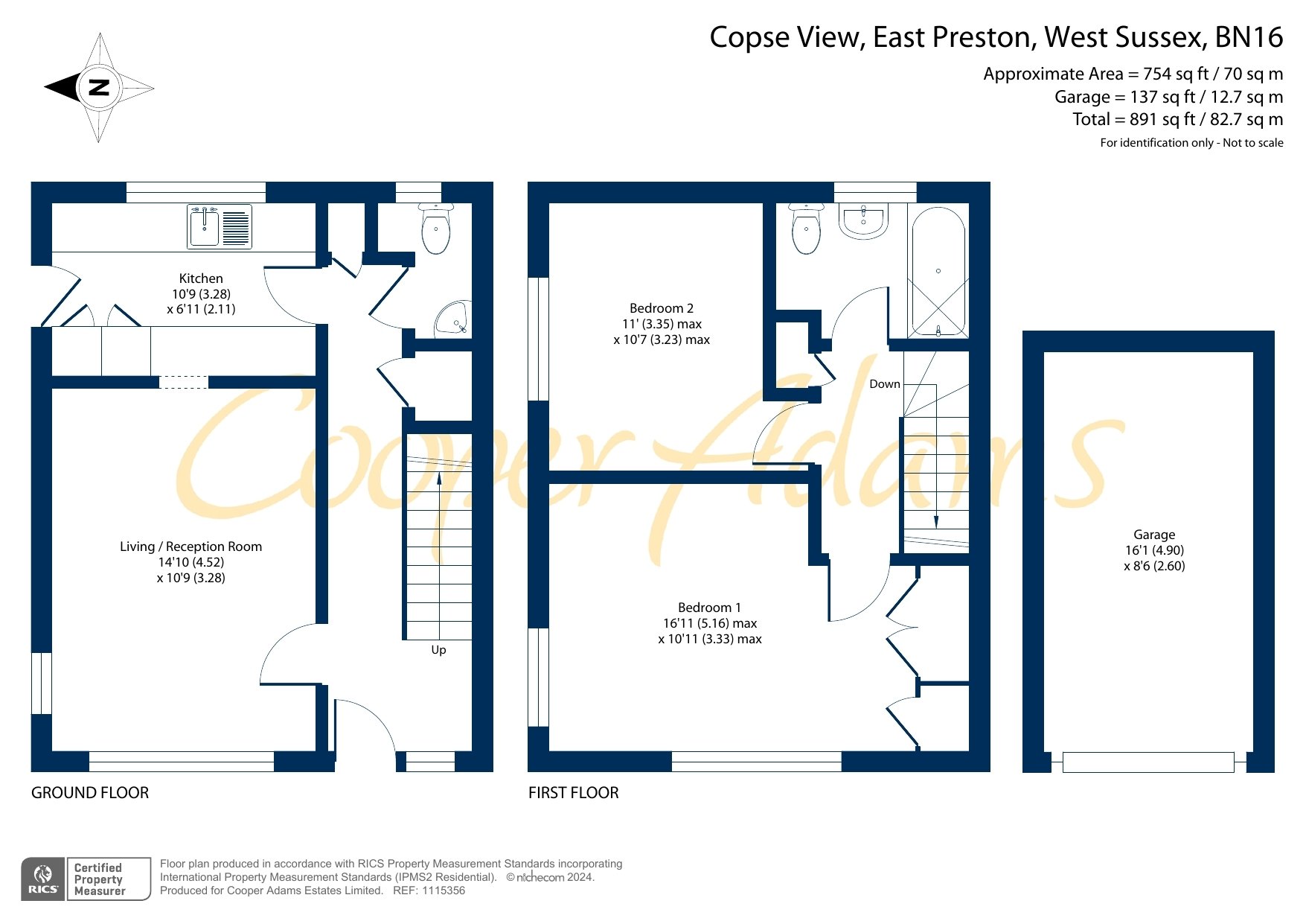 2 bed house for sale in Copse View, East Preston - Property floorplan