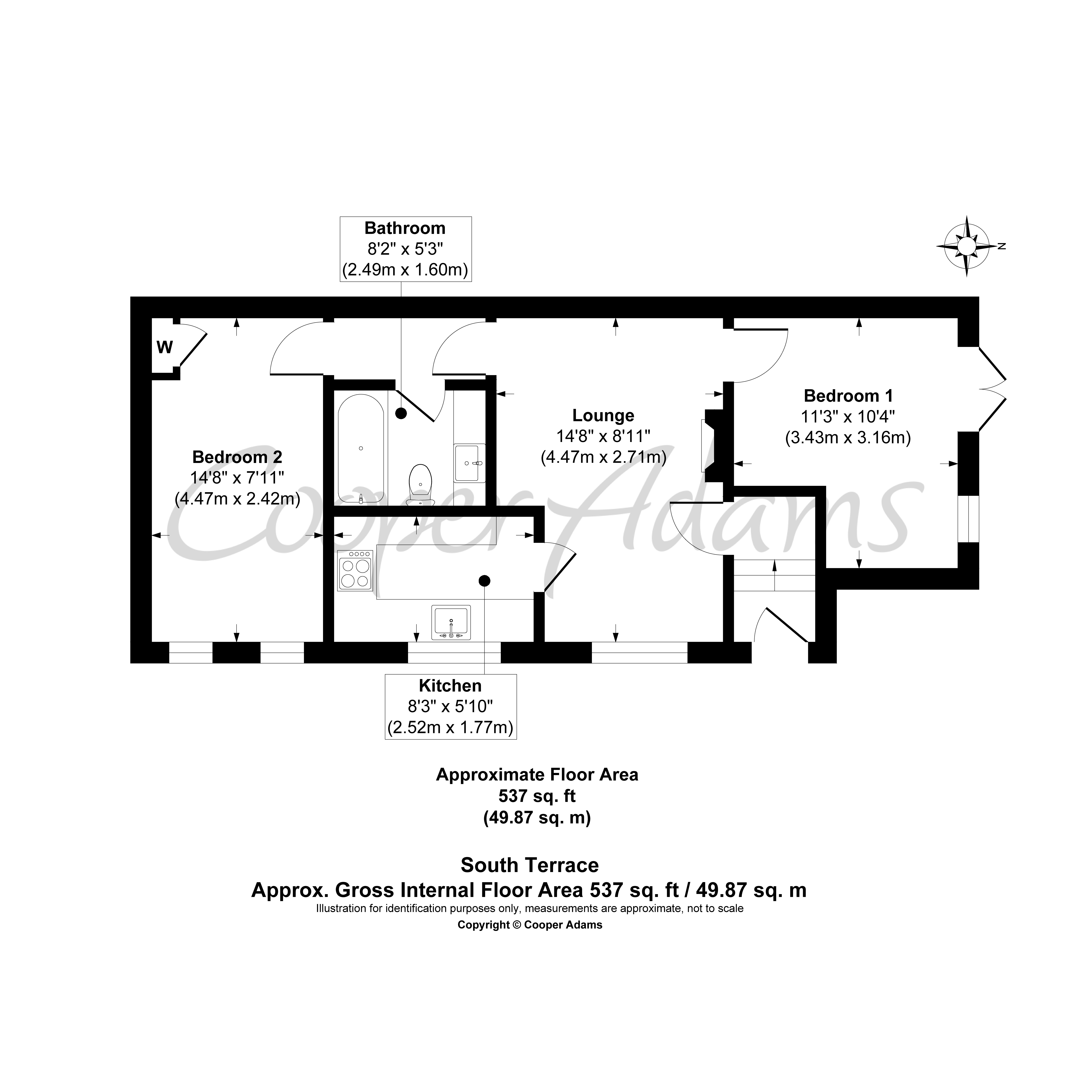 2 bed apartment to rent in South Terrace, Littlehampton - Property floorplan