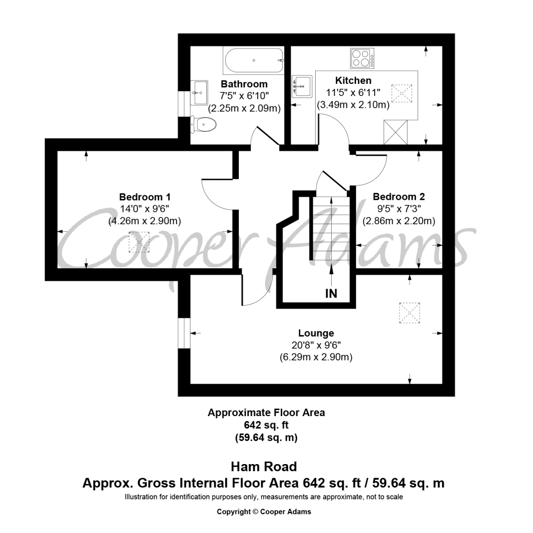 2 bed apartment to rent in Ham Road, Worthing - Property floorplan