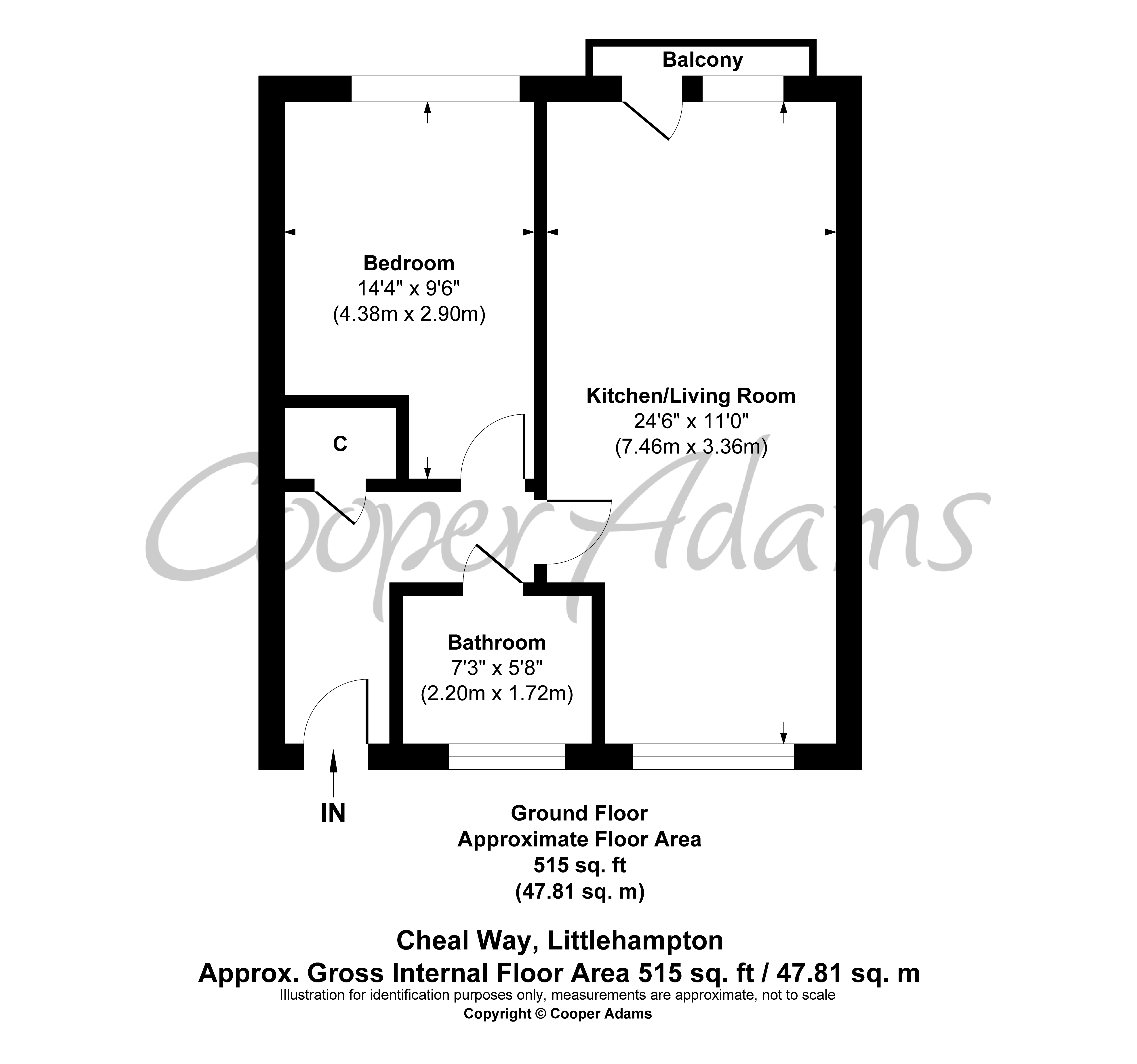1 bed apartment for sale in Cheal Way, Littlehampton - Property floorplan