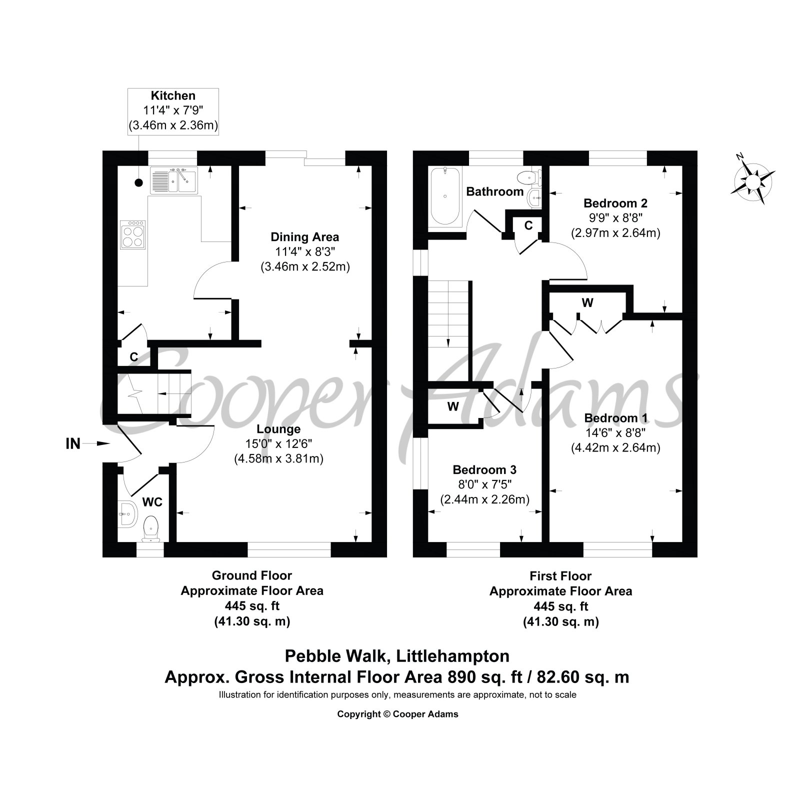 3 bed house for sale in Pebble Walk, Littlehampton - Property floorplan