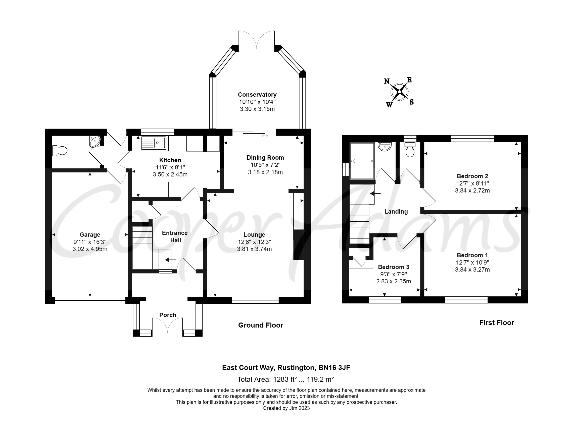 3 bed house for sale in Eastcourt Way, Rustington - Property floorplan