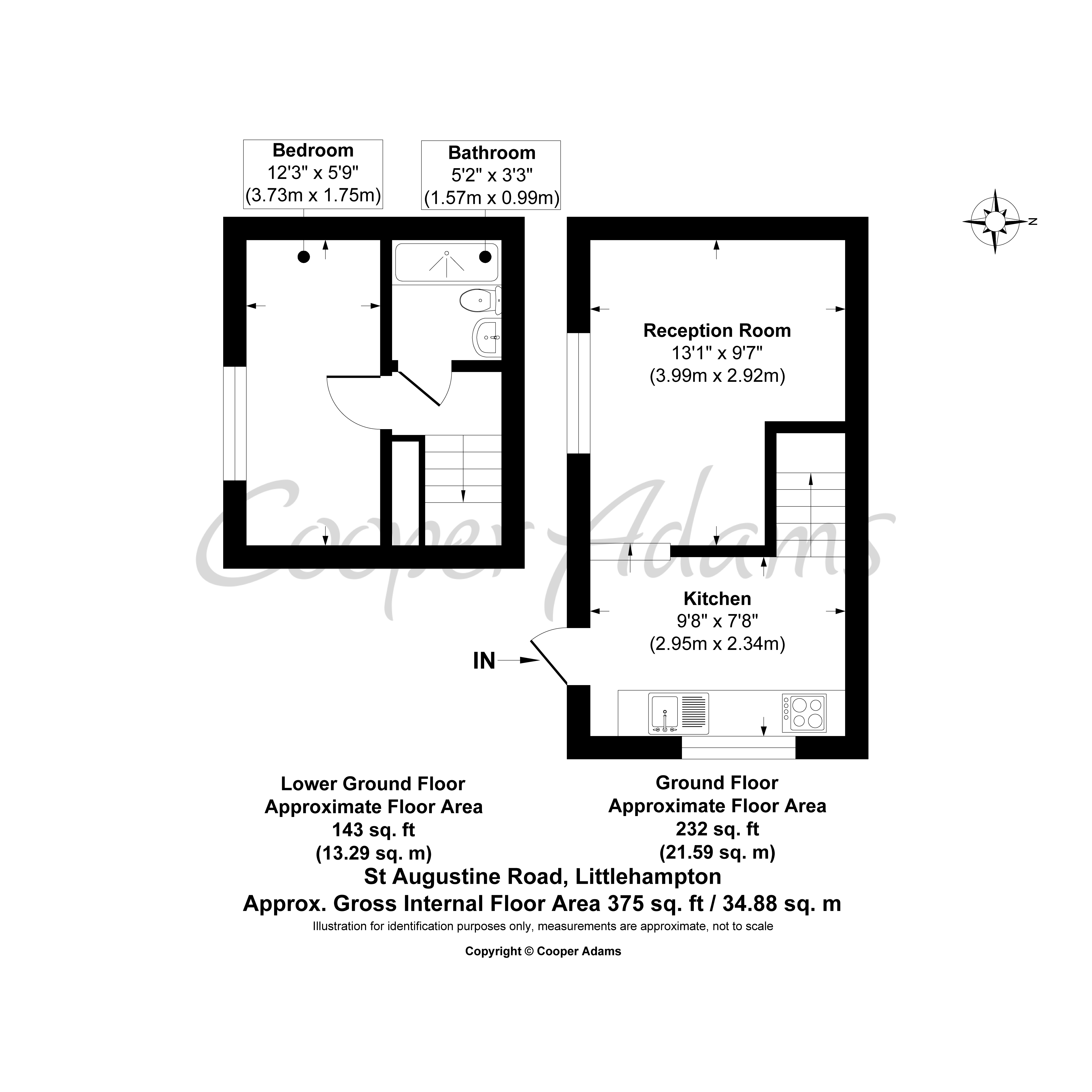 1 bed apartment for sale in St. Augustine Road, Littlehampton - Property floorplan