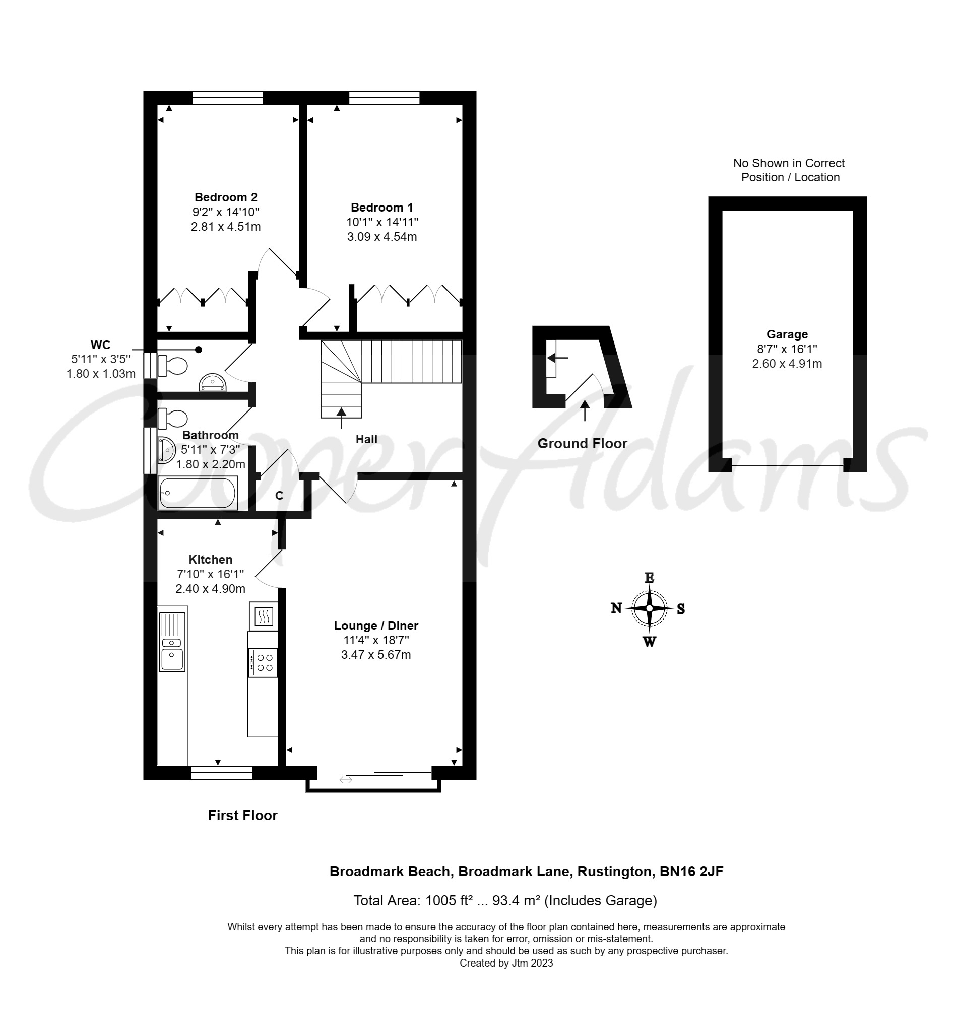 2 bed apartment for sale in Broadmark Lane, Rustington - Property floorplan