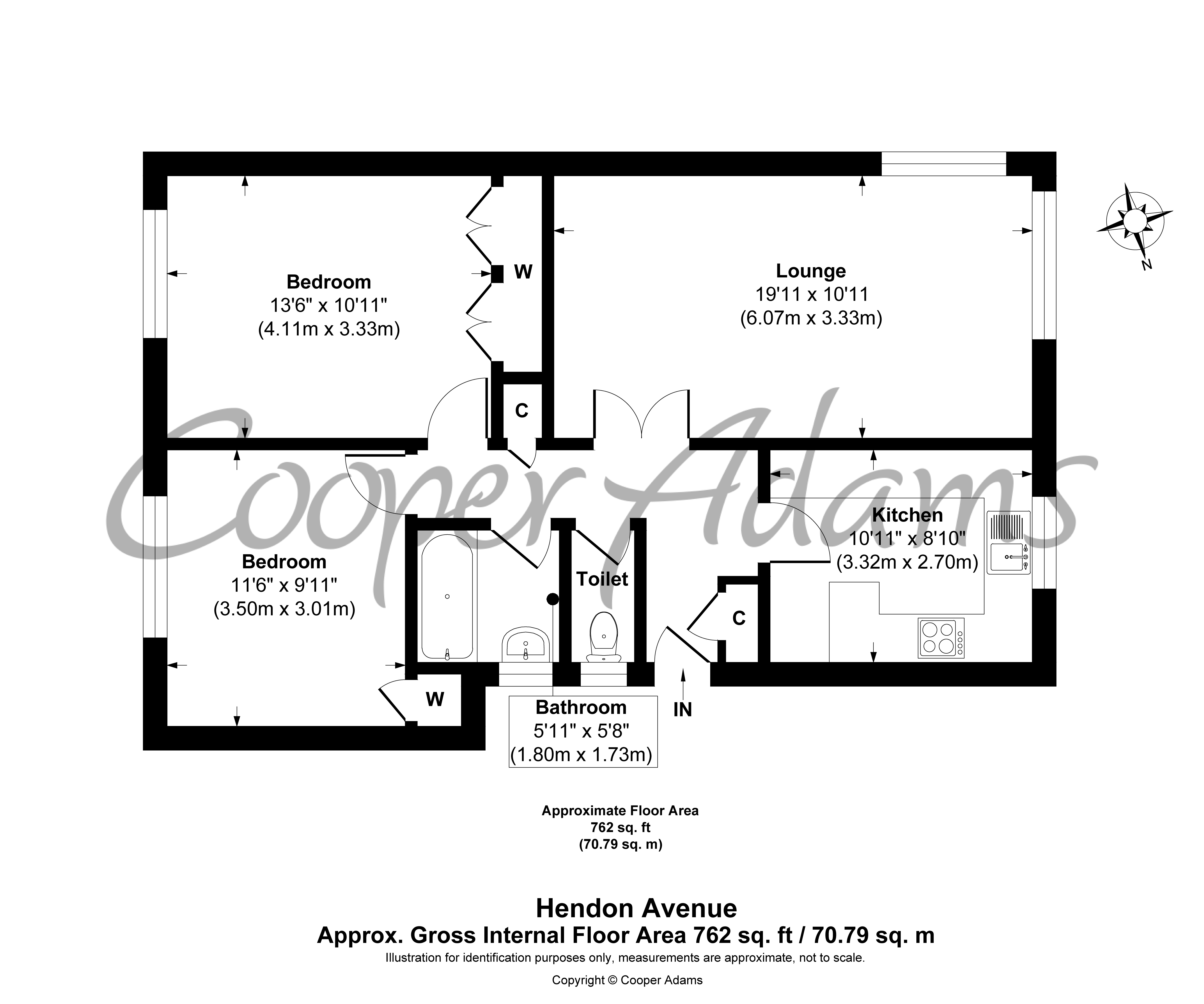 2 bed apartment for sale in Hendon Avenue, Rustington - Property floorplan