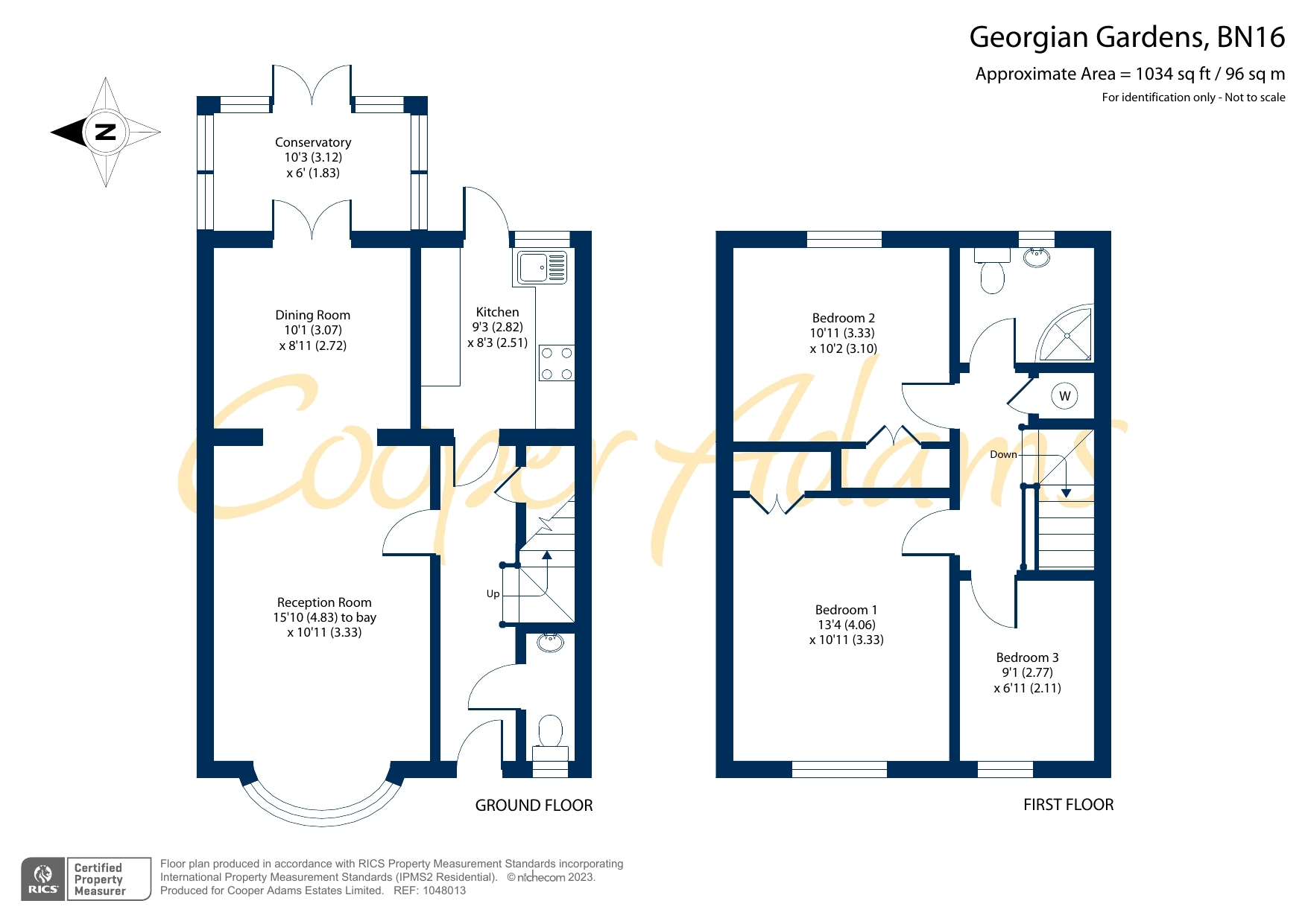 3 bed house for sale in Georgian Gardens, Rustington - Property floorplan