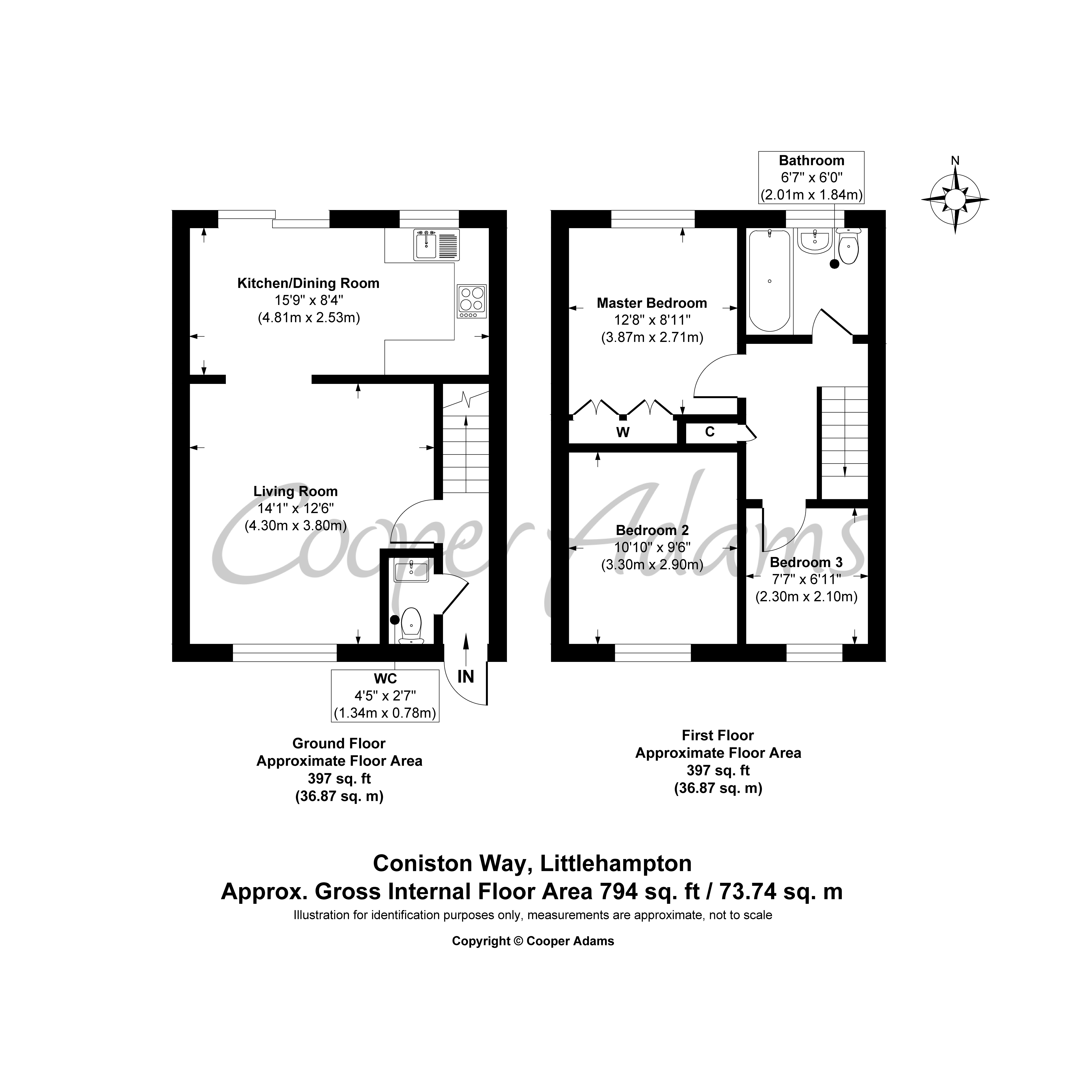 3 bed house for sale in Coniston Way, Littlehampton - Property floorplan