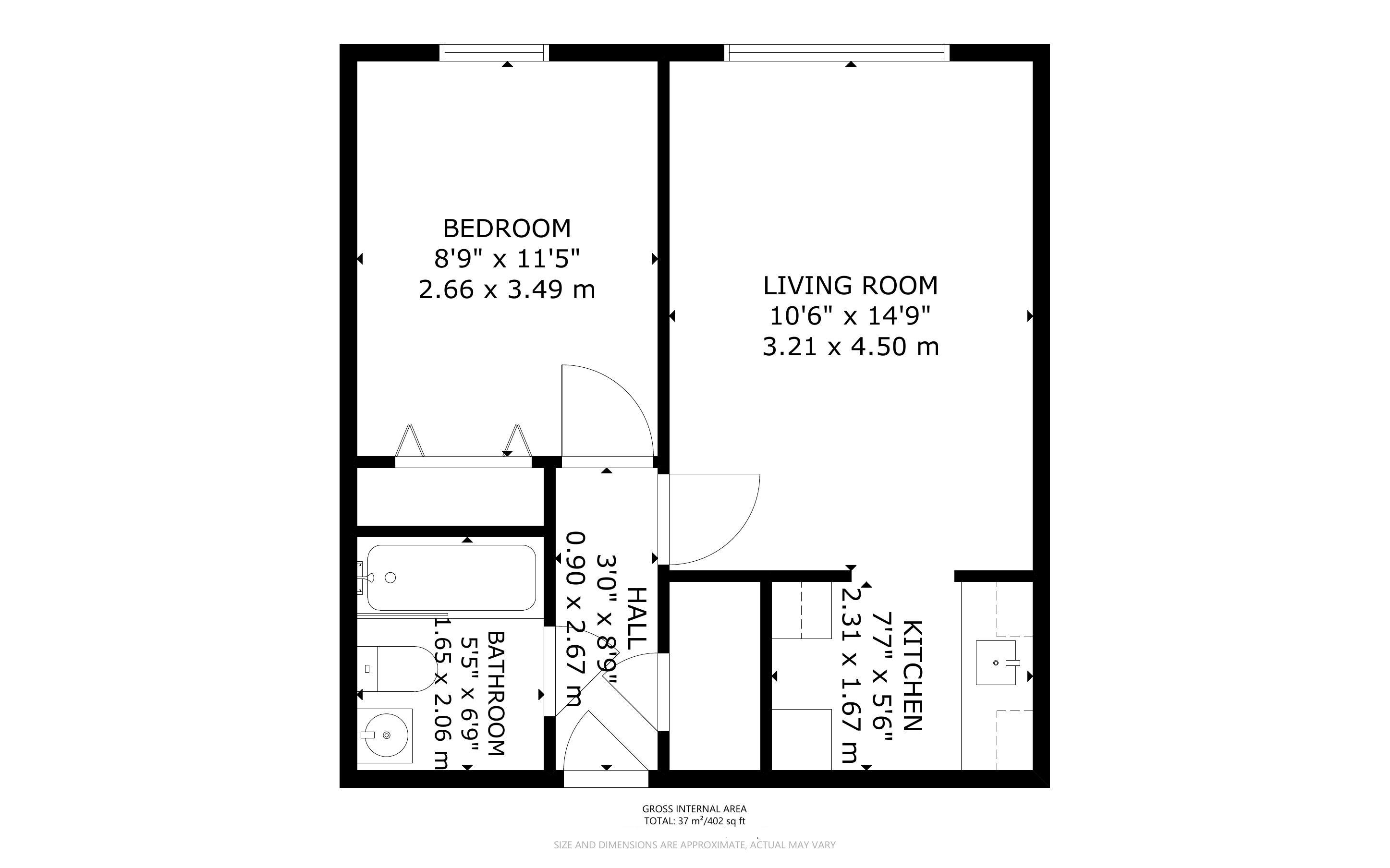 1 bed apartment for sale in Sylvan Way, Bognor Regis - Property Floorplan