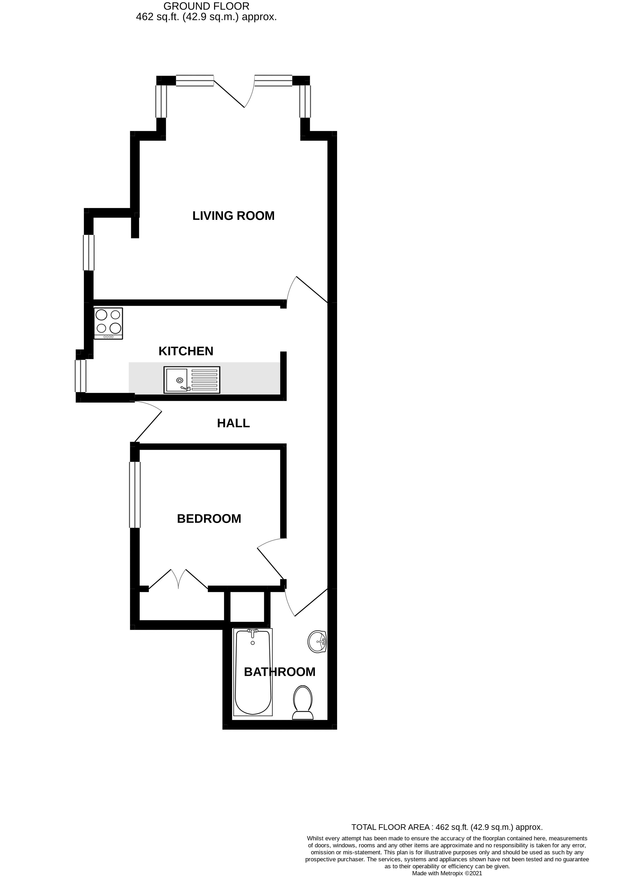 1 bed apartment for sale in Richmond Avenue West, Aldwick - Property Floorplan