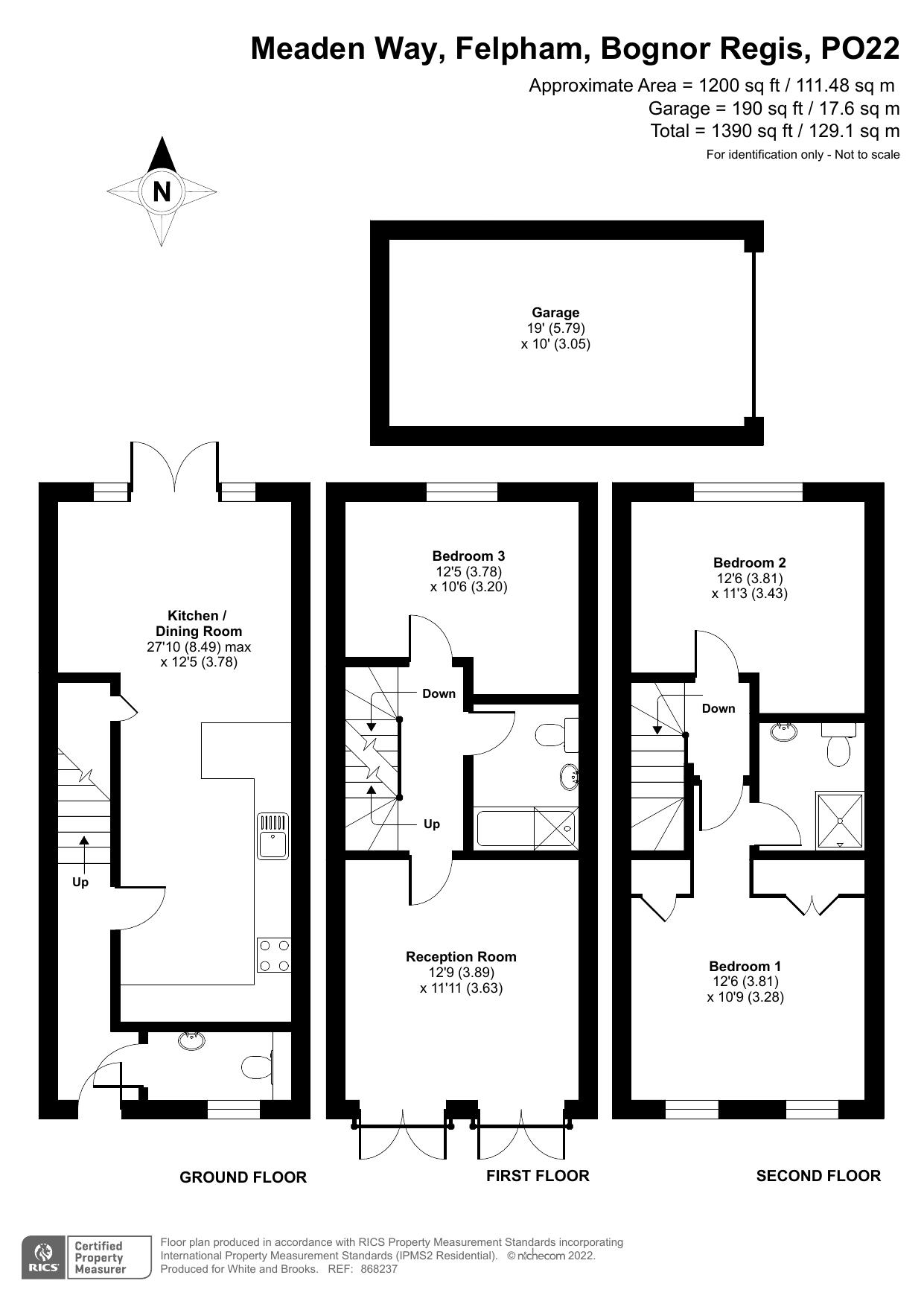 3 bed house for sale in Meaden Way, Felpham - Property Floorplan