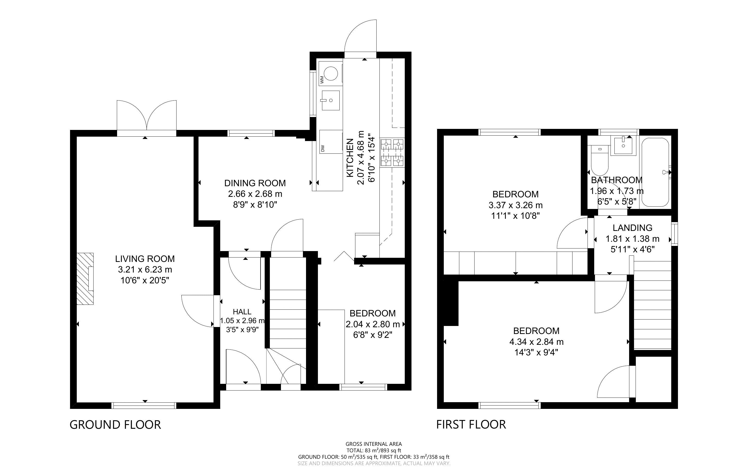 3 bed house for sale in Barton Road, North Bersted - Property Floorplan
