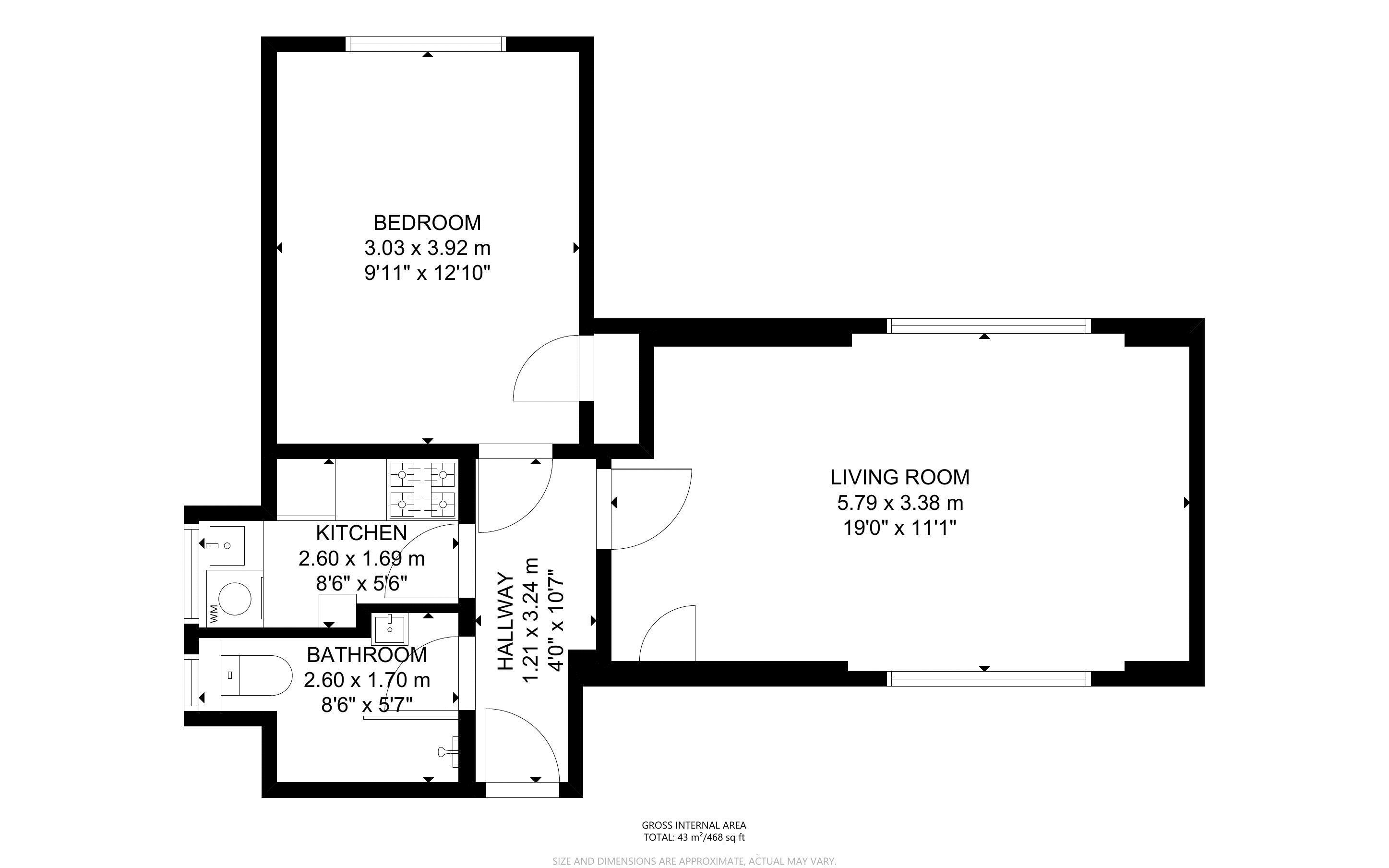 1 bed apartment for sale in Victoria Drive, Bognor Regis - Property Floorplan