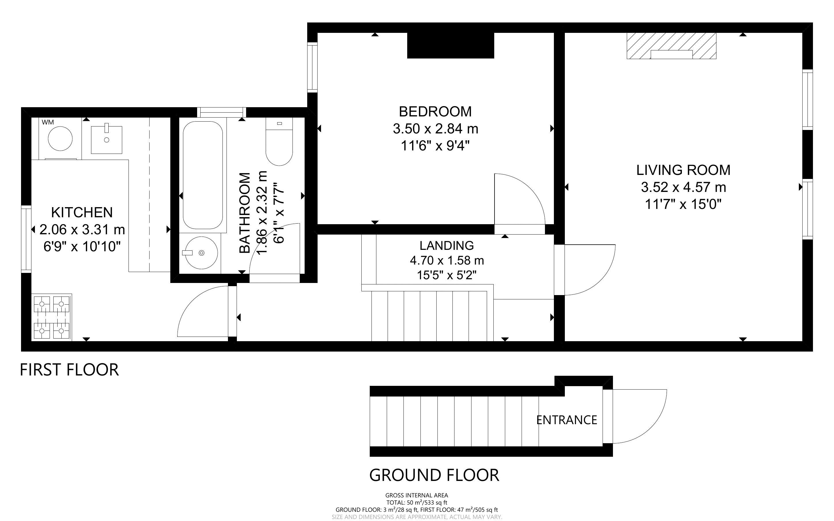 1 bed apartment for sale in Crescent Road, Bognor Regis - Property Floorplan