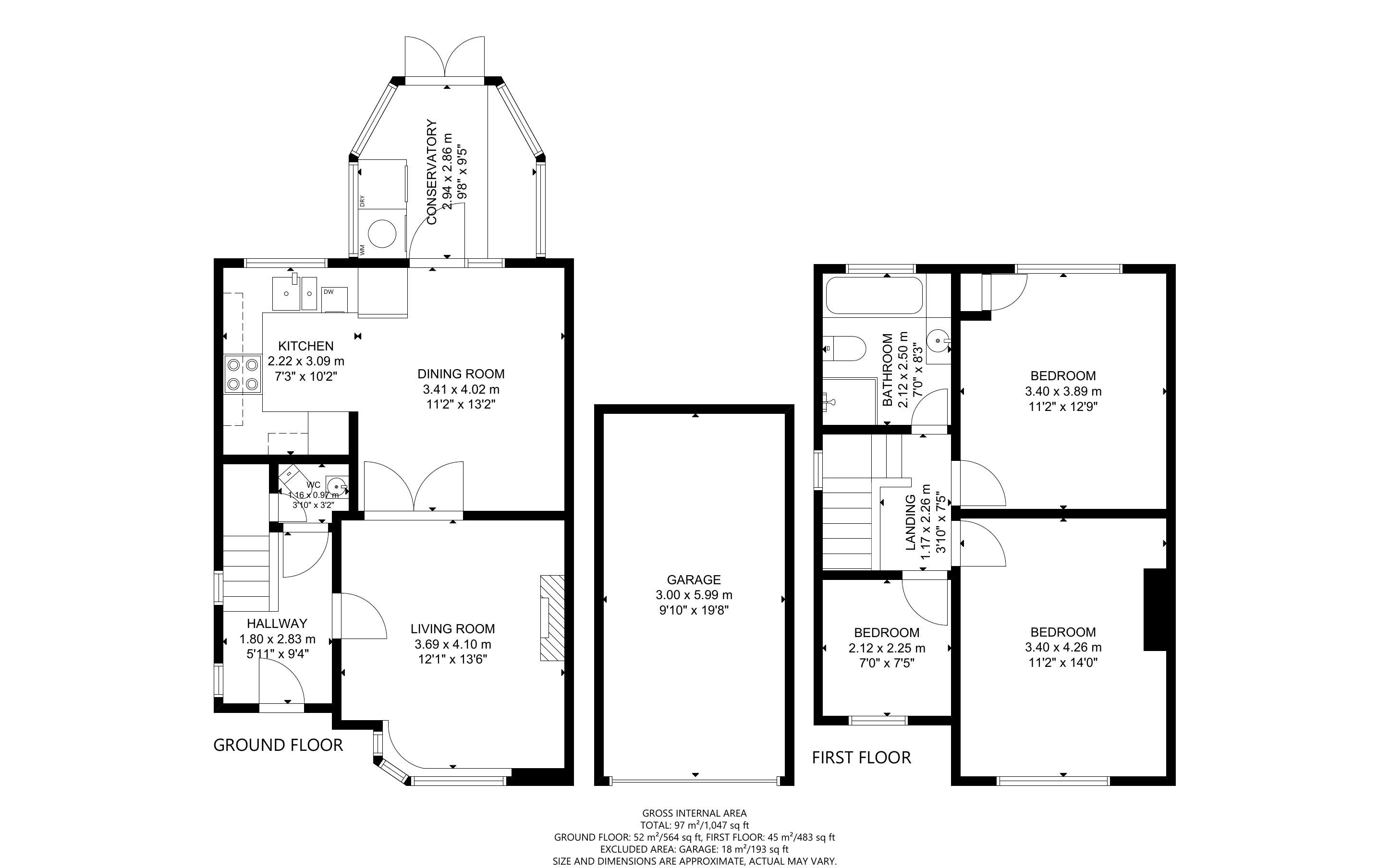 3 bed house for sale in Orchard Way, North Bersted - Property Floorplan