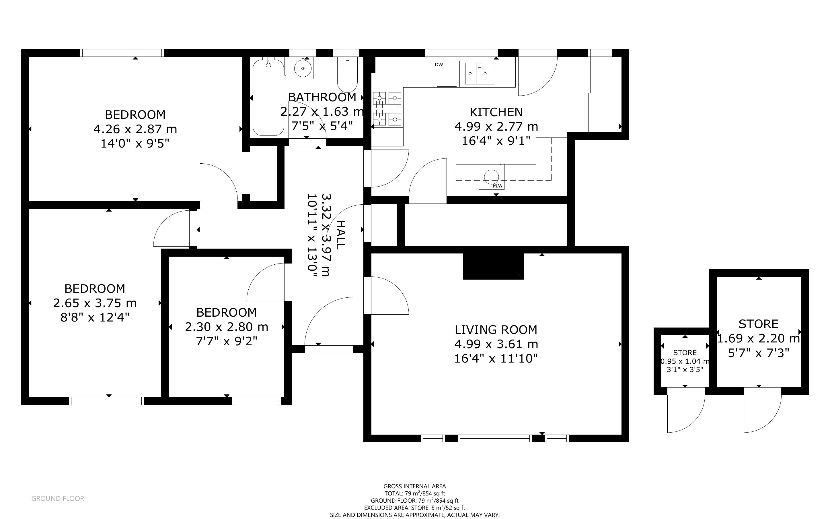 3 bed apartment for sale in Orchard Way, Bognor Regis - Property Floorplan