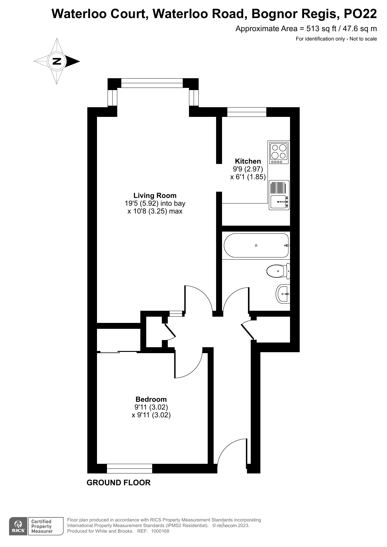 1 bed apartment for sale in Waterloo Road, Felpham - Property Floorplan