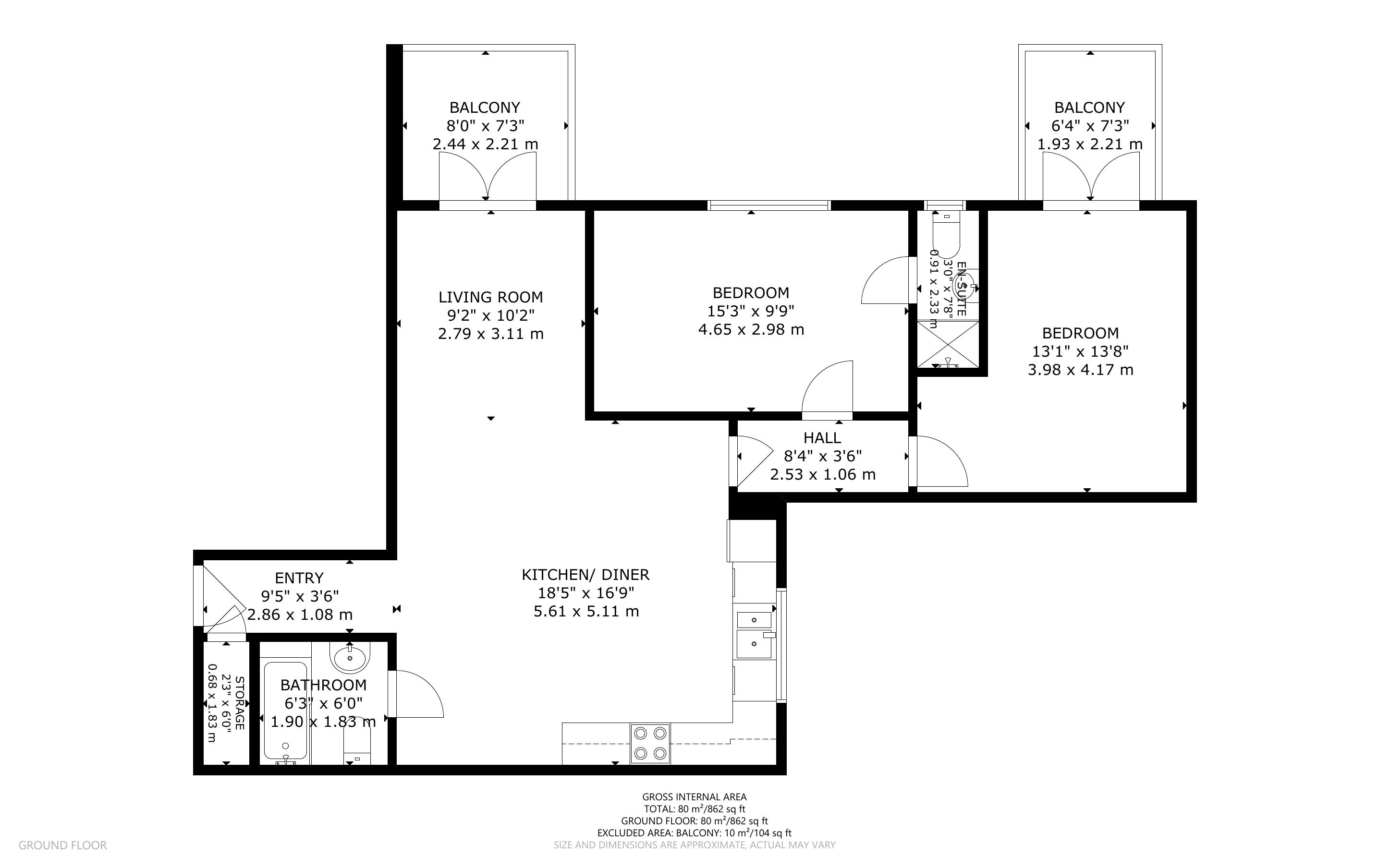 2 bed apartment for sale in Selsey Avenue, Aldwick - Property Floorplan