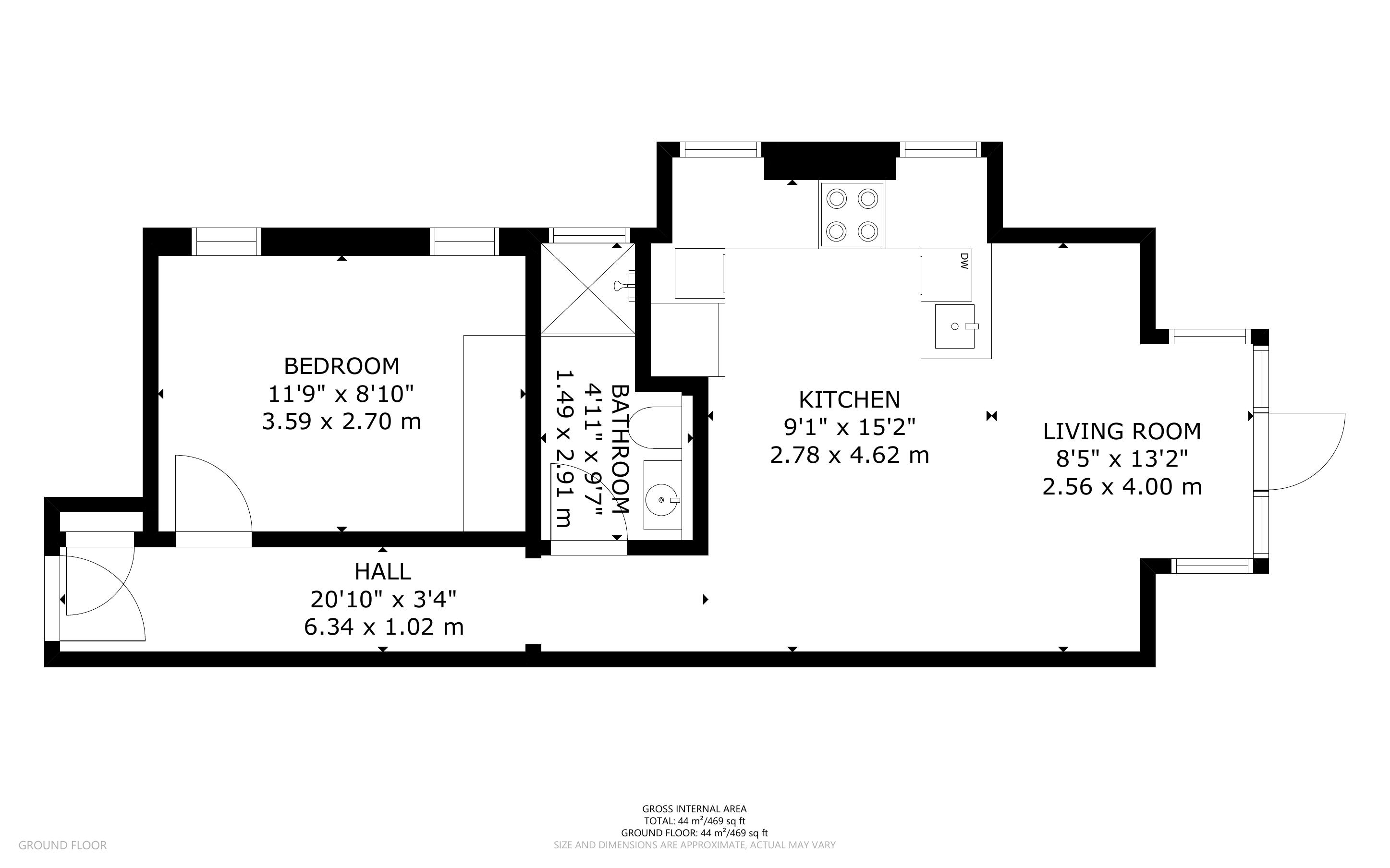 1 bed apartment for sale in Aldwick Road, Bognor Regis - Property Floorplan