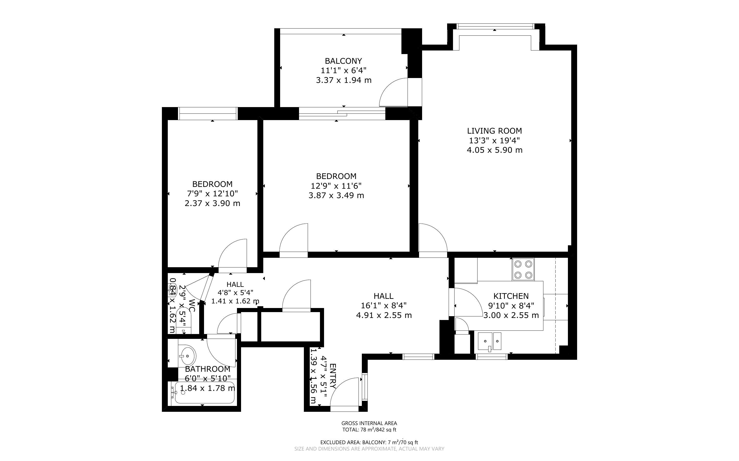 2 bed apartment for sale in Belmont Street, Bognor Regis - Property Floorplan