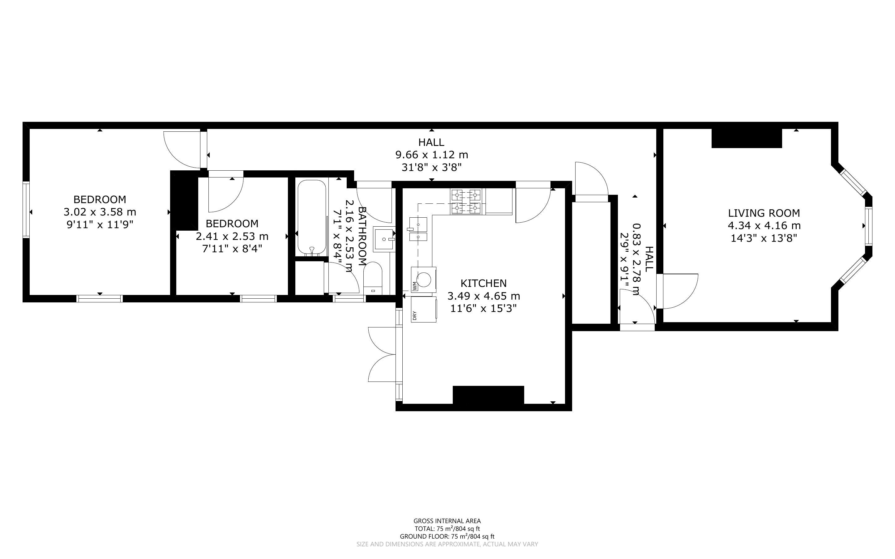 2 bed apartment for sale in Lyon Street, Bognor Regis - Property Floorplan