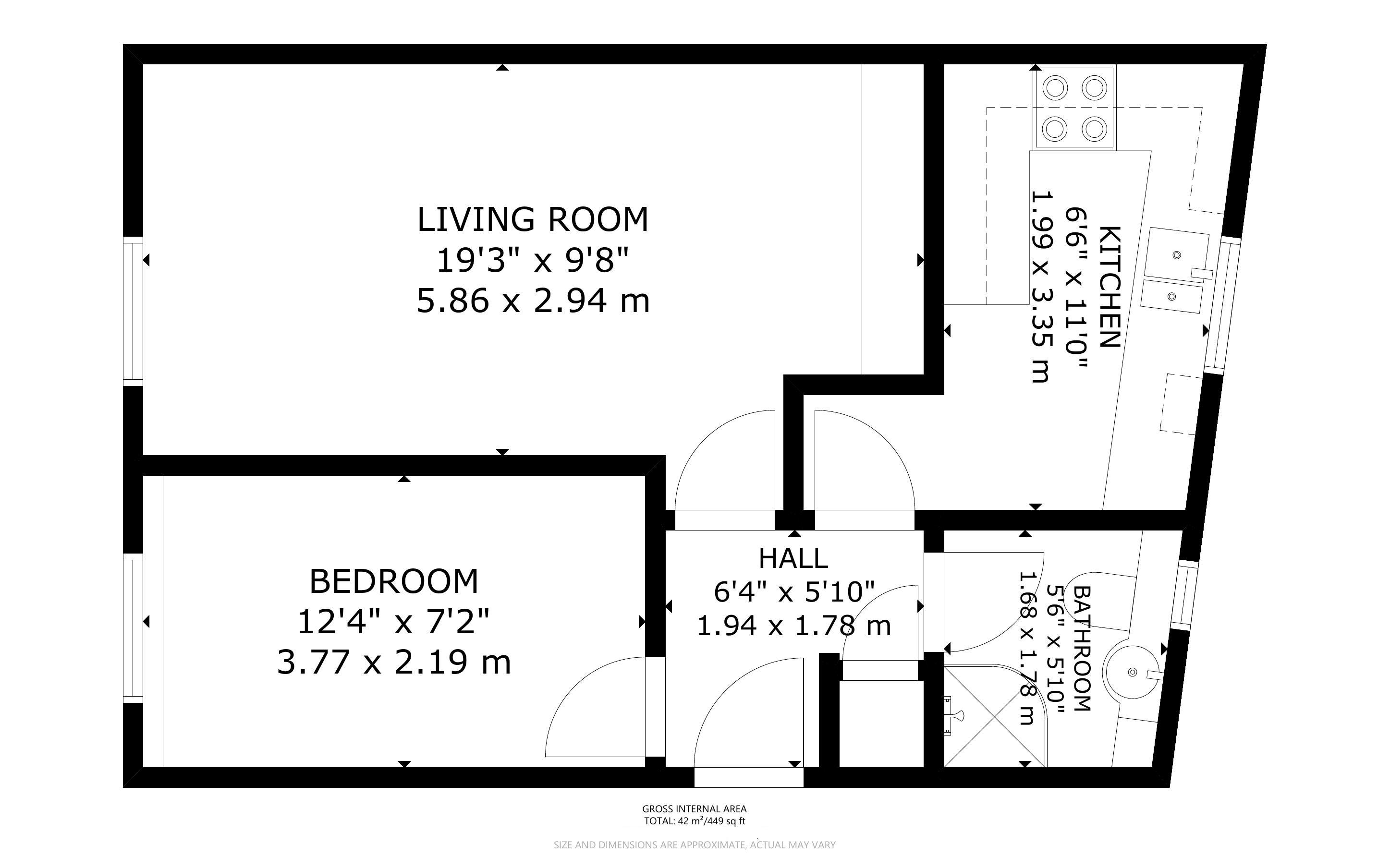 1 bed apartment for sale in Lennox Street, Bognor Regis - Property Floorplan