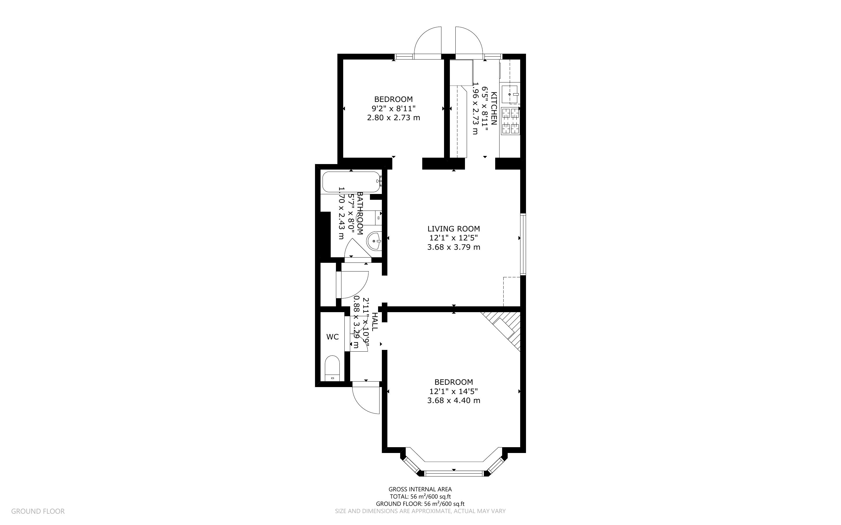 2 bed apartment for sale in Hawthorn Road, Bognor Regis - Property Floorplan
