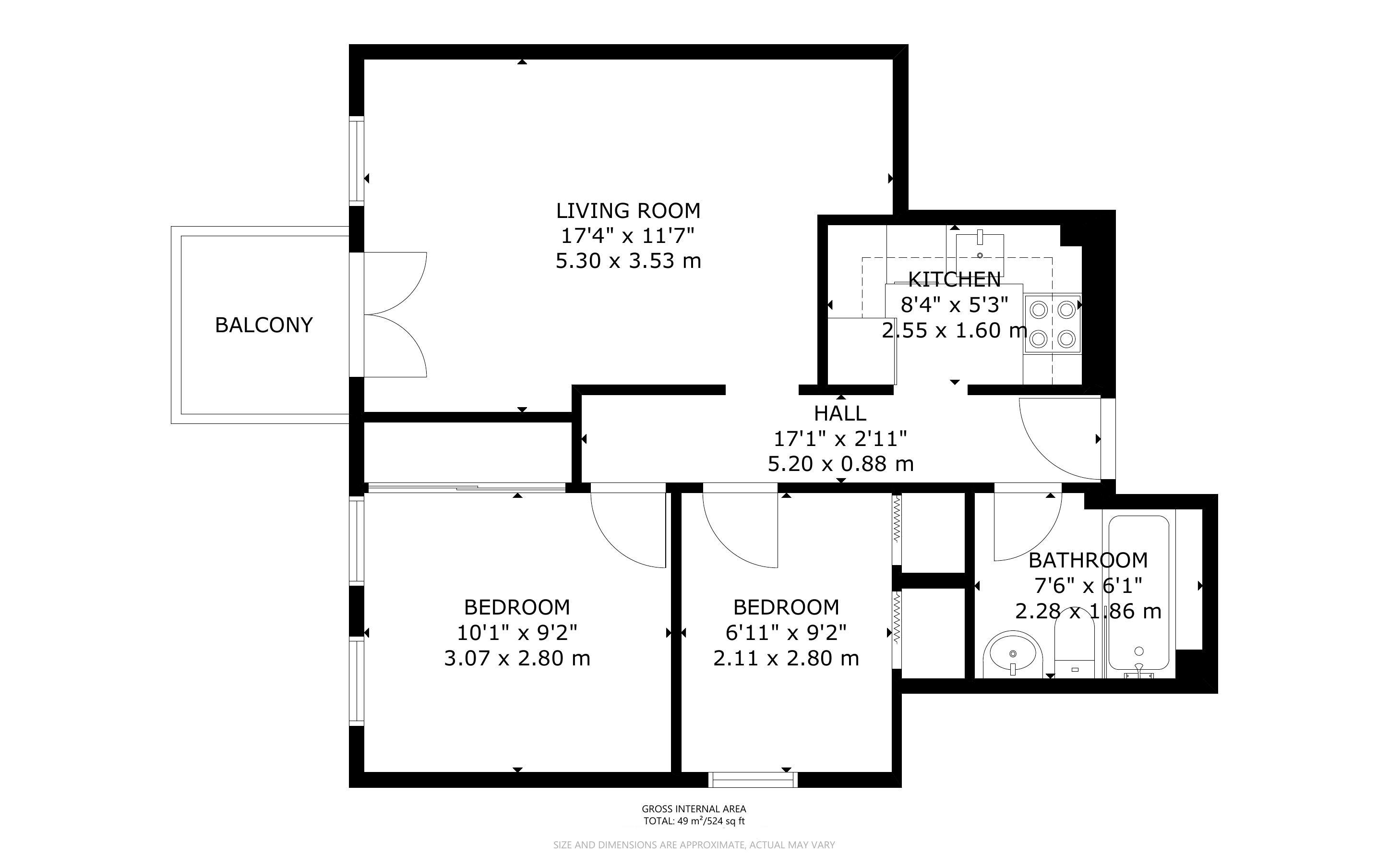 2 bed apartment for sale in The Steyne, Bognor Regis - Property Floorplan