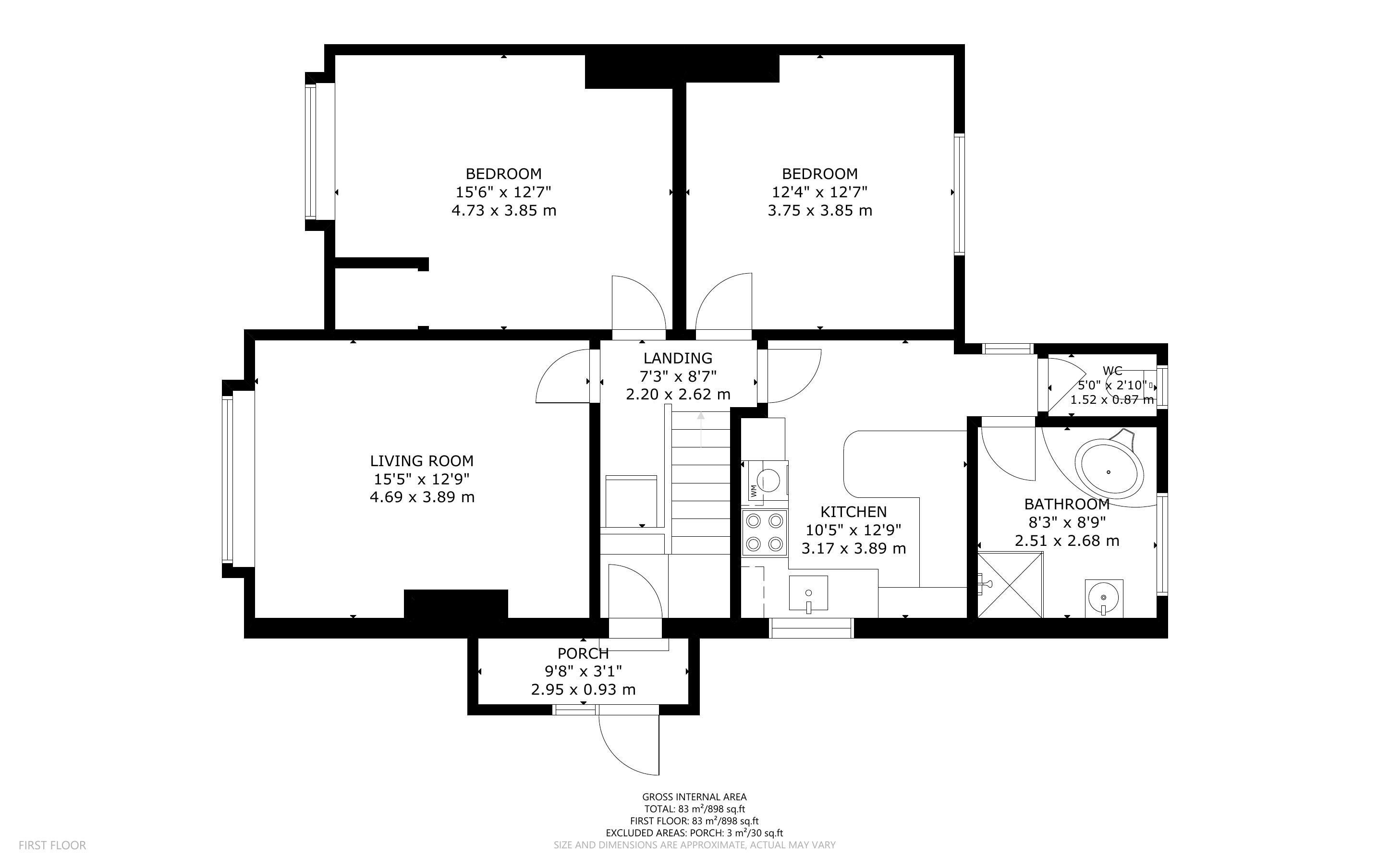 2 bed apartment for sale in Annandale Avenue, Bognor Regis - Property Floorplan