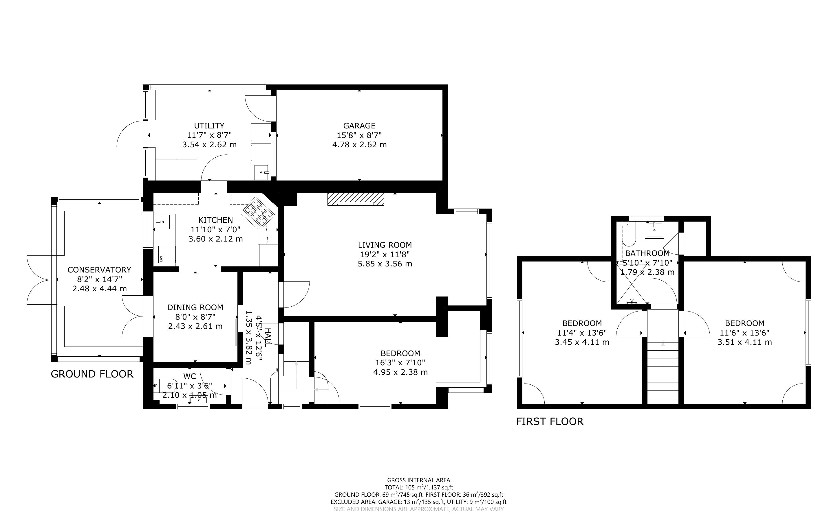 3 bed house for sale in North Avenue, Middleton On Sea - Property Floorplan