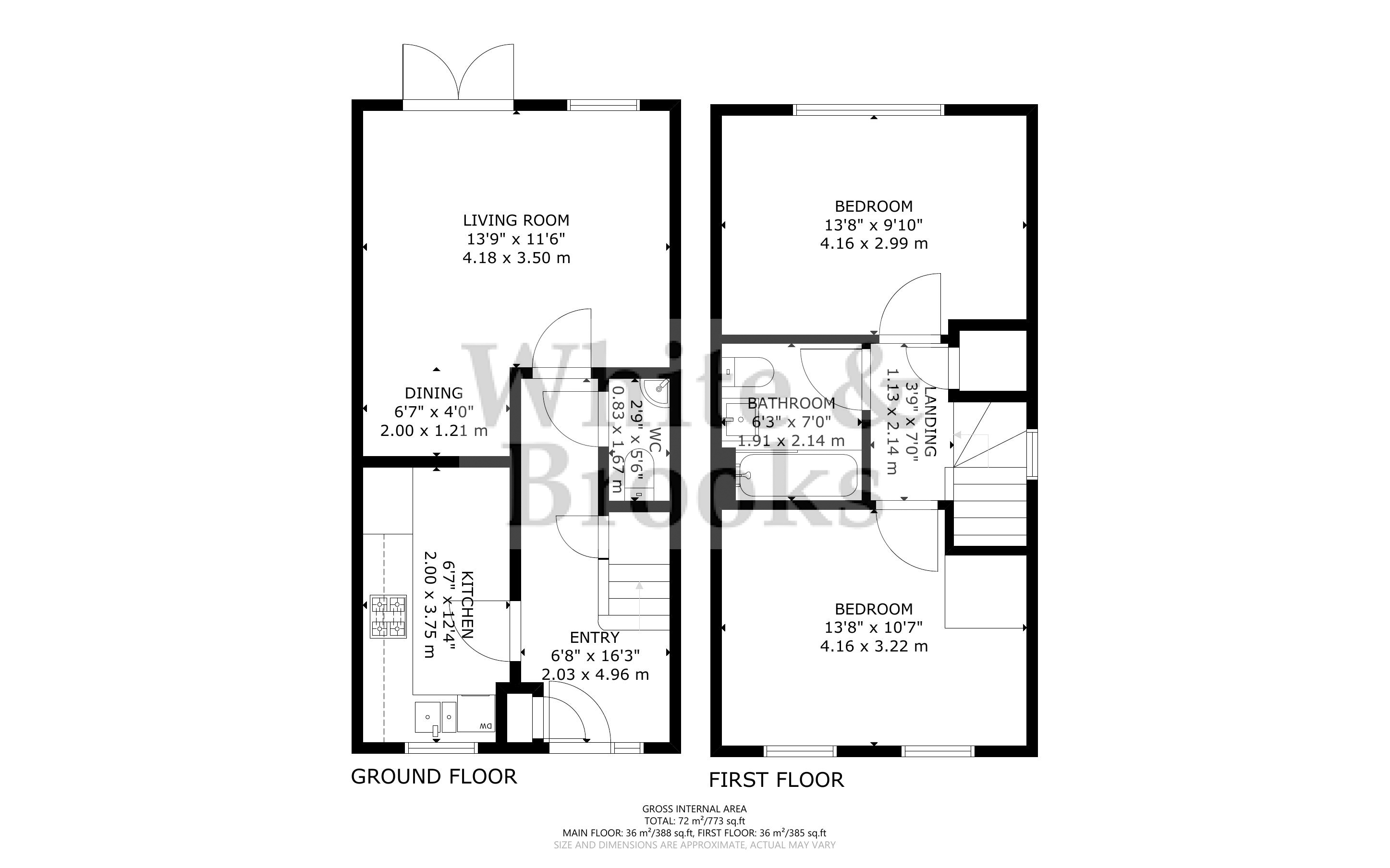 2 bed house for sale in Potters Way, North Bersted - Property Floorplan