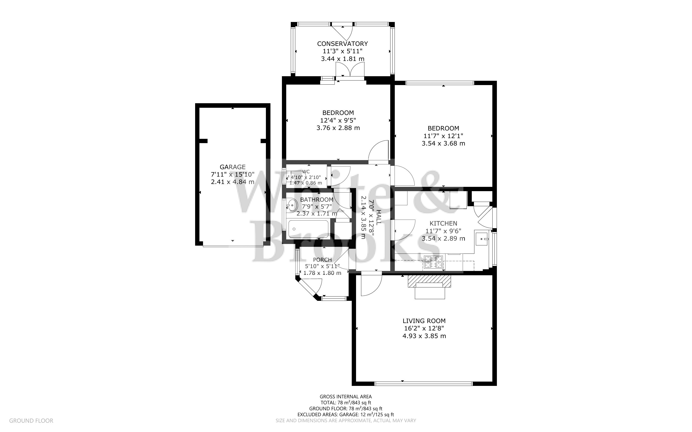 2 bed bungalow for sale in Trinity Way, West Meads - Property Floorplan
