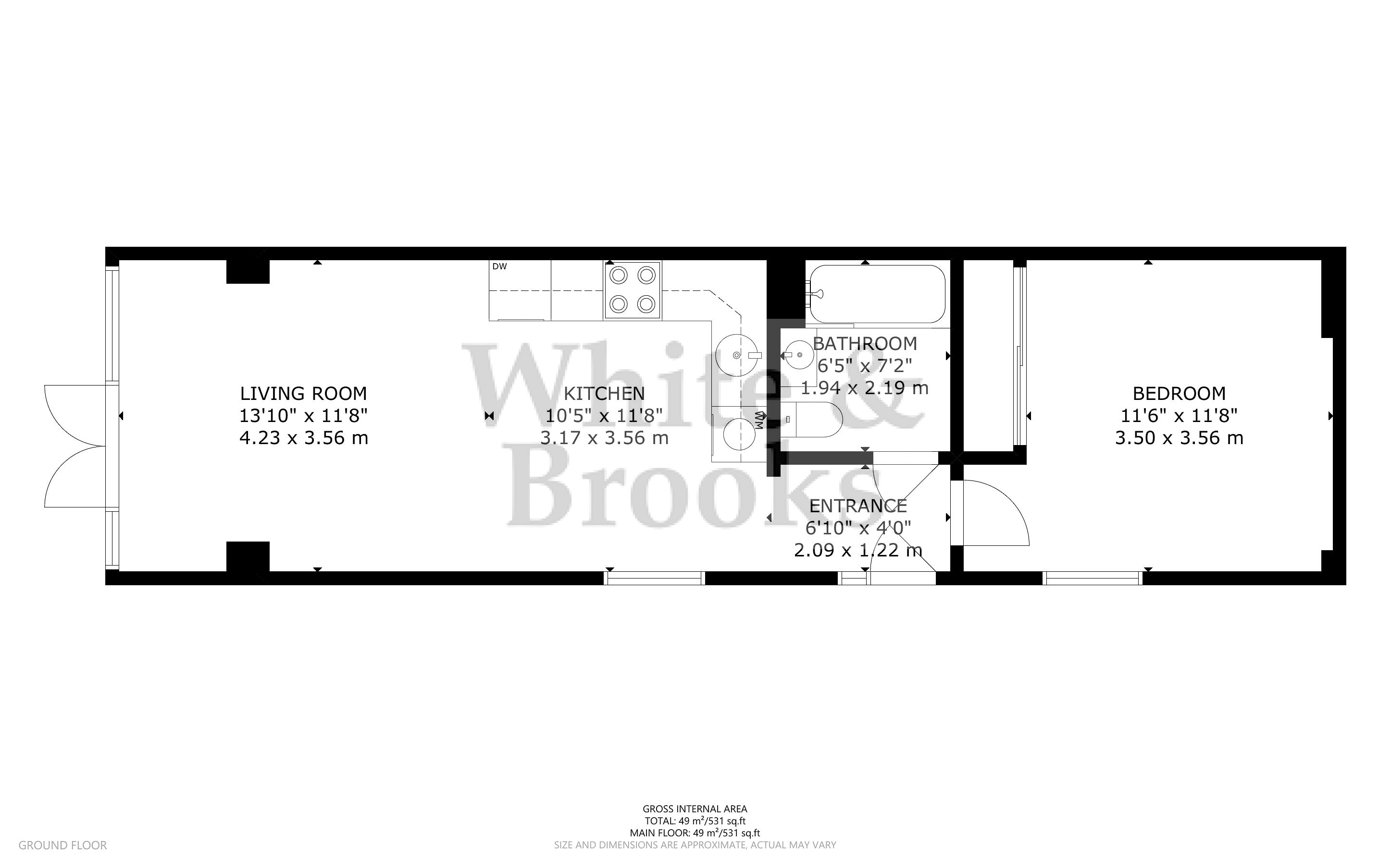 1 bed apartment for sale in Marine Drive West, Aldwick - Property Floorplan