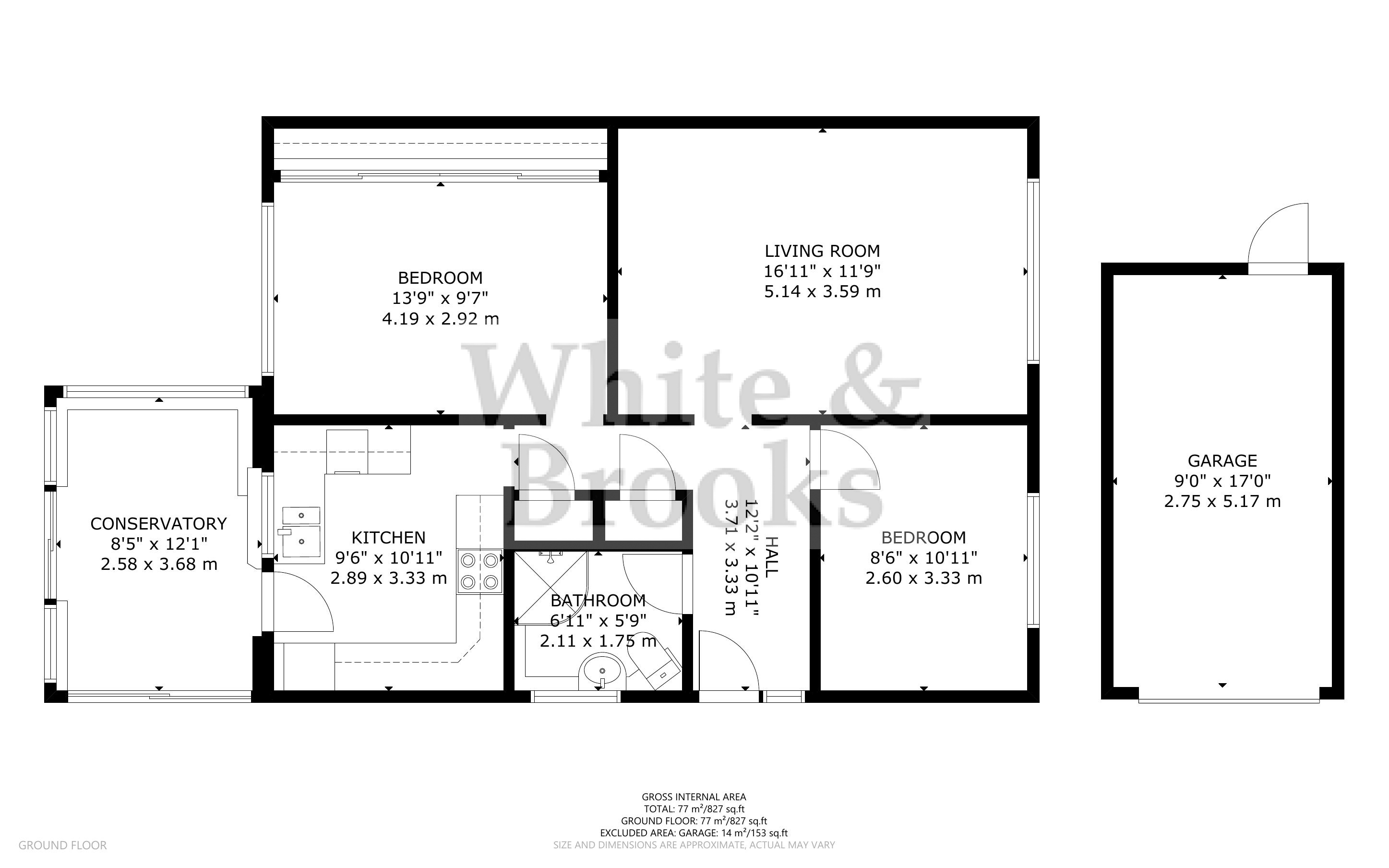 2 bed bungalow for sale in Whitfield Close, Bognor Regis - Property Floorplan