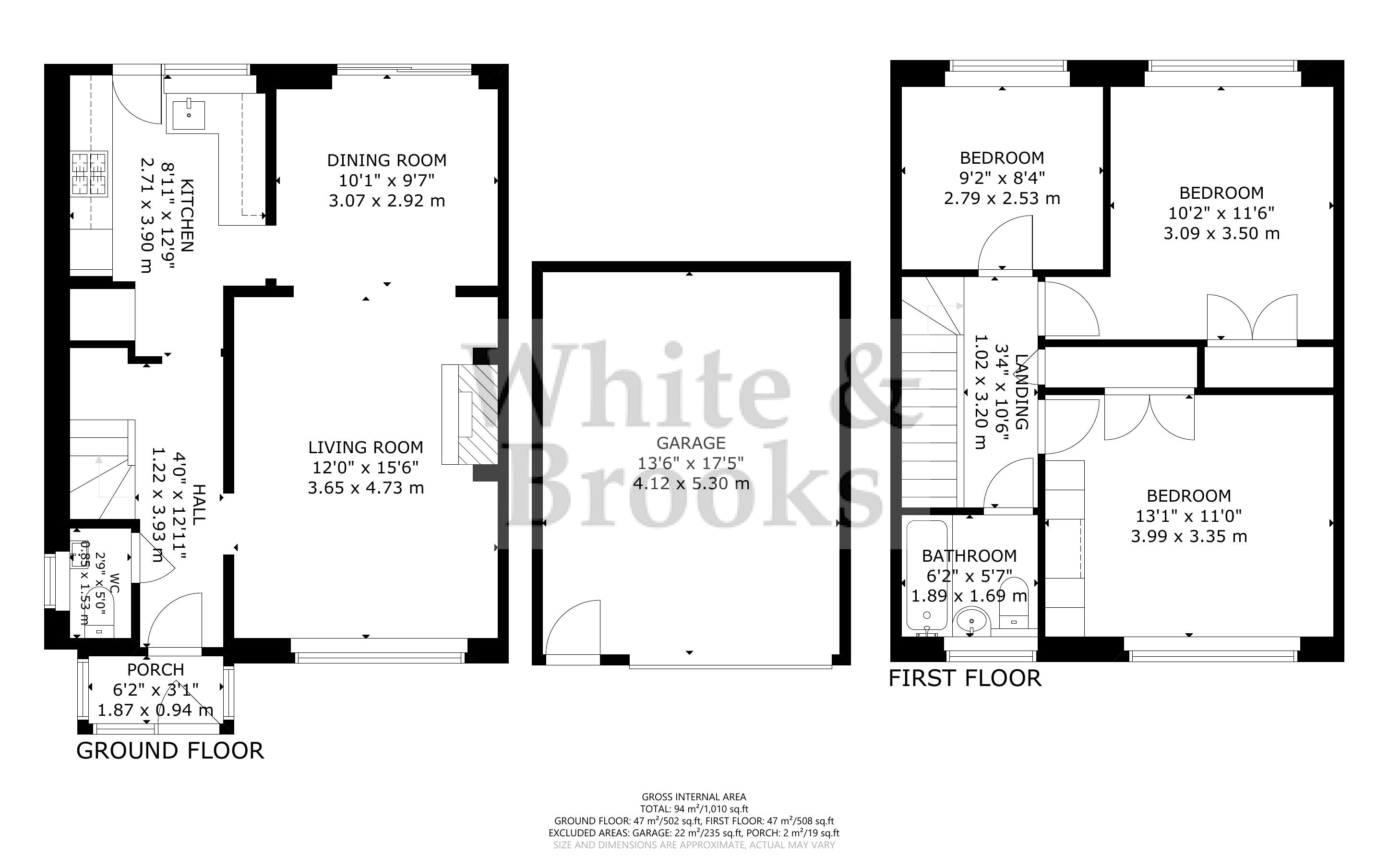 3 bed house for sale in Wych Lane, Bridgemary, Gosport - Property Floorplan