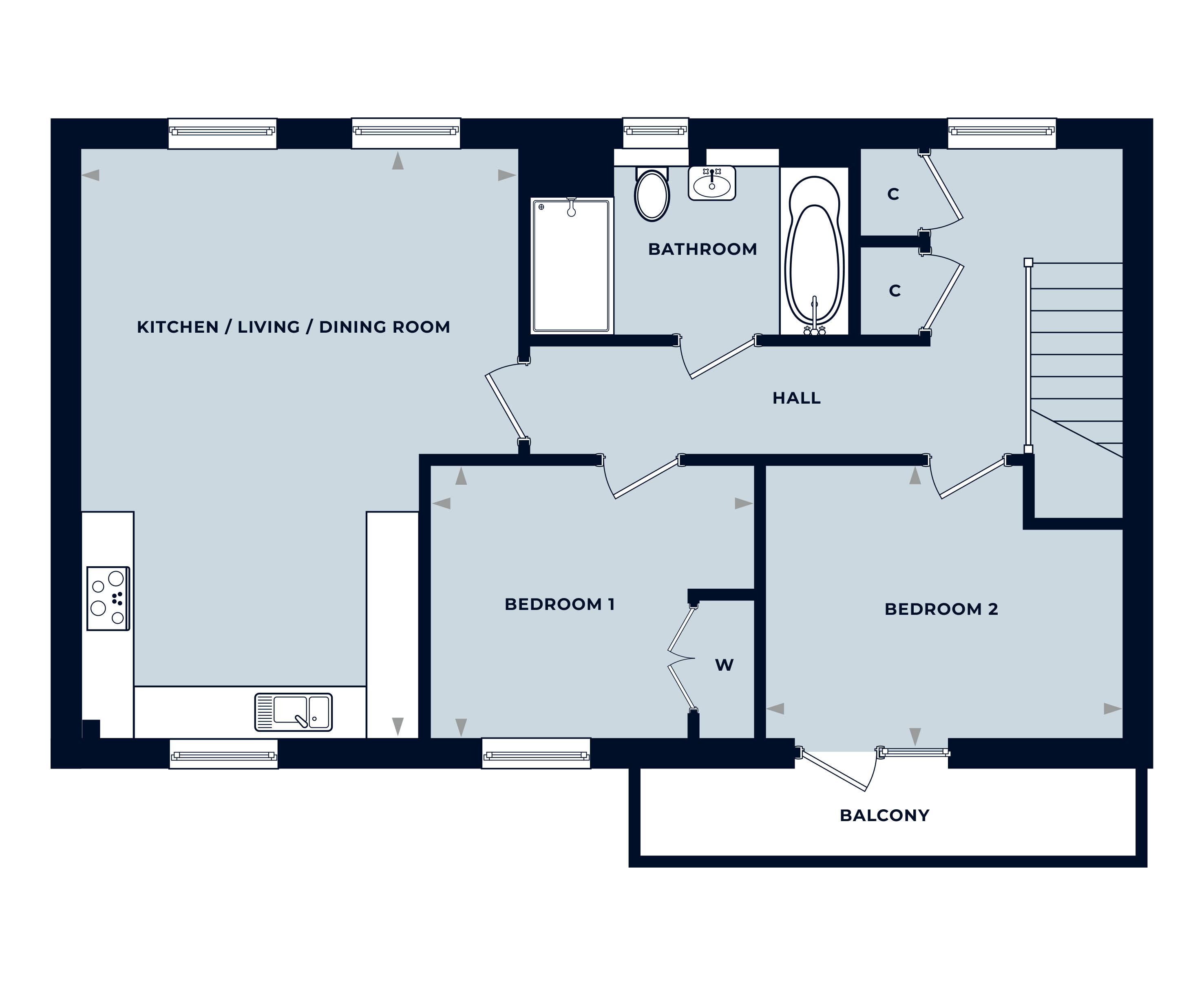 2 bed house for sale in Grange Road, Netley Abbey - Property Floorplan