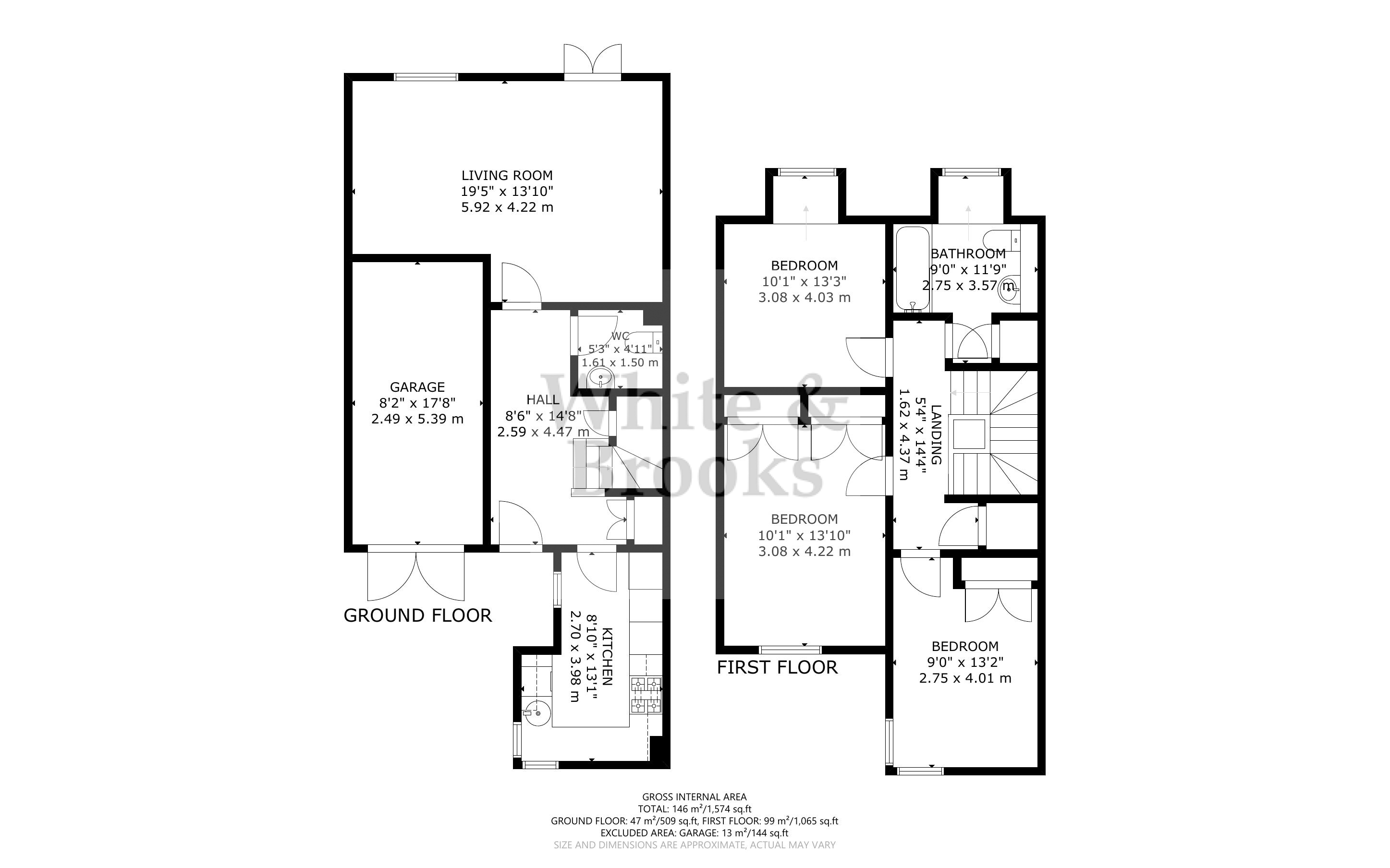 3 bed house for sale in Hambledon Place, Bognor Regis - Property Floorplan
