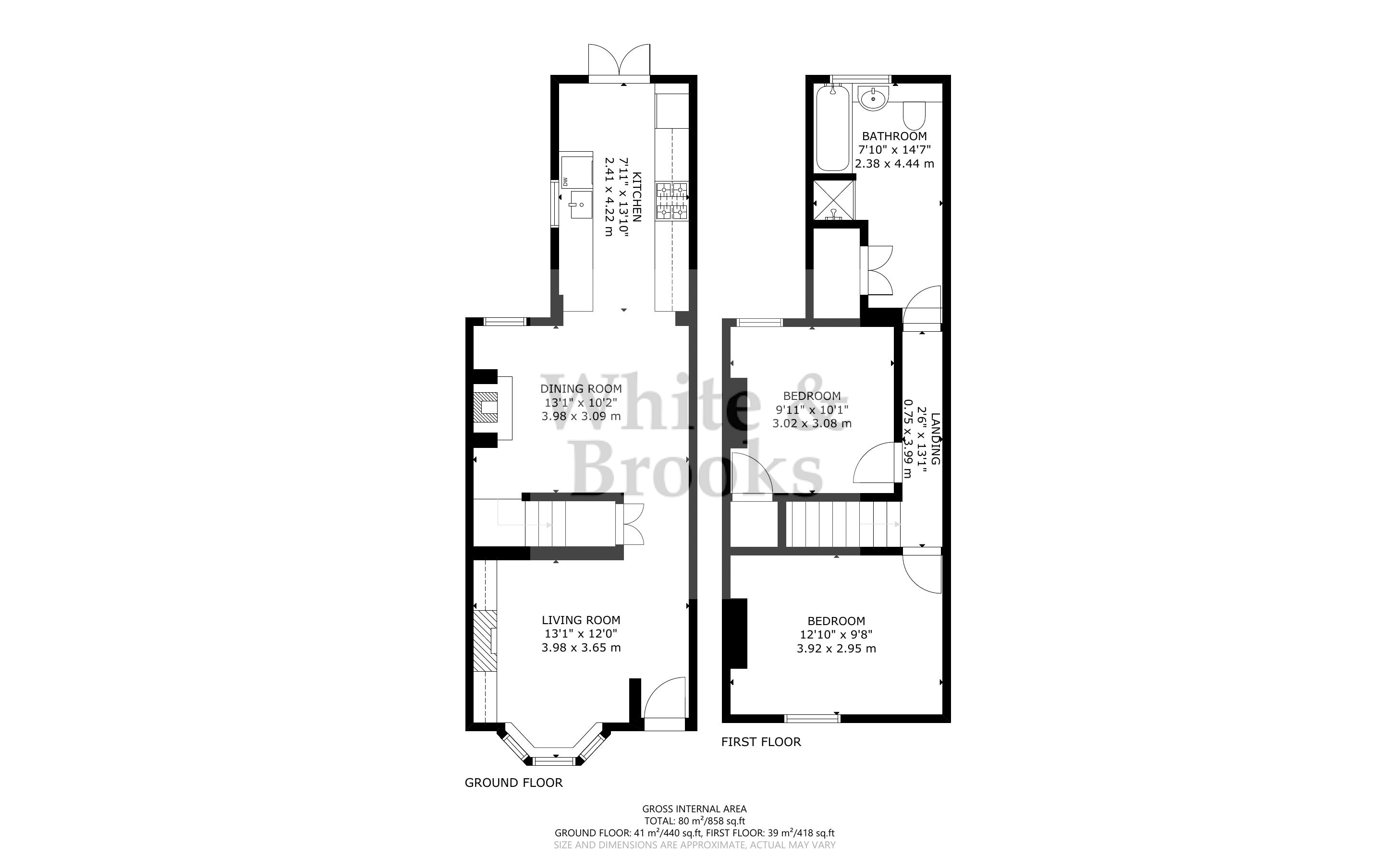 2 bed house for sale in Grove Road, Chichester - Property Floorplan