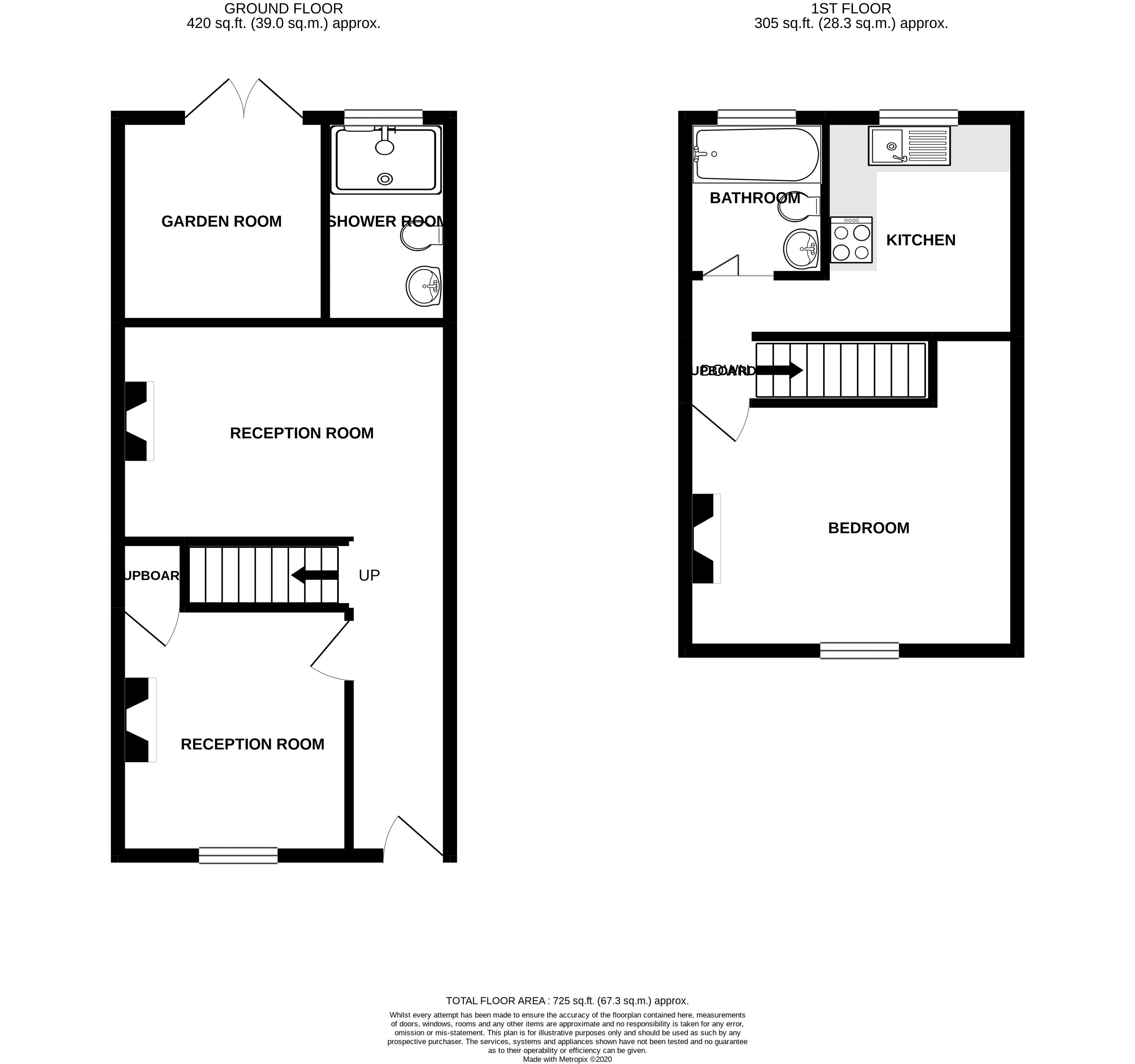 2 bed house for sale in Parchment Street, Chichester - Property Floorplan
