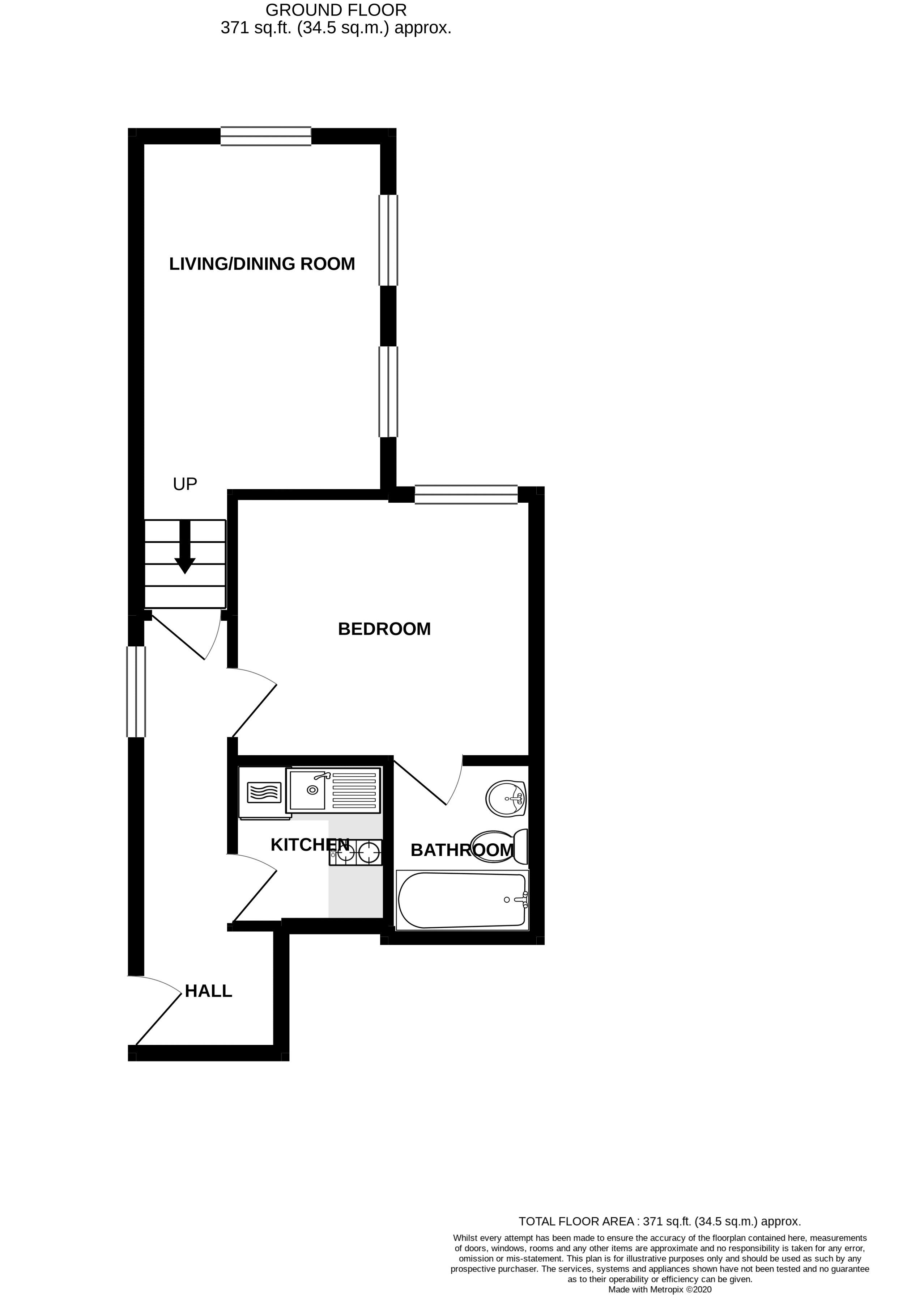 1 bed apartment for sale in Little London, Chichester - Property Floorplan