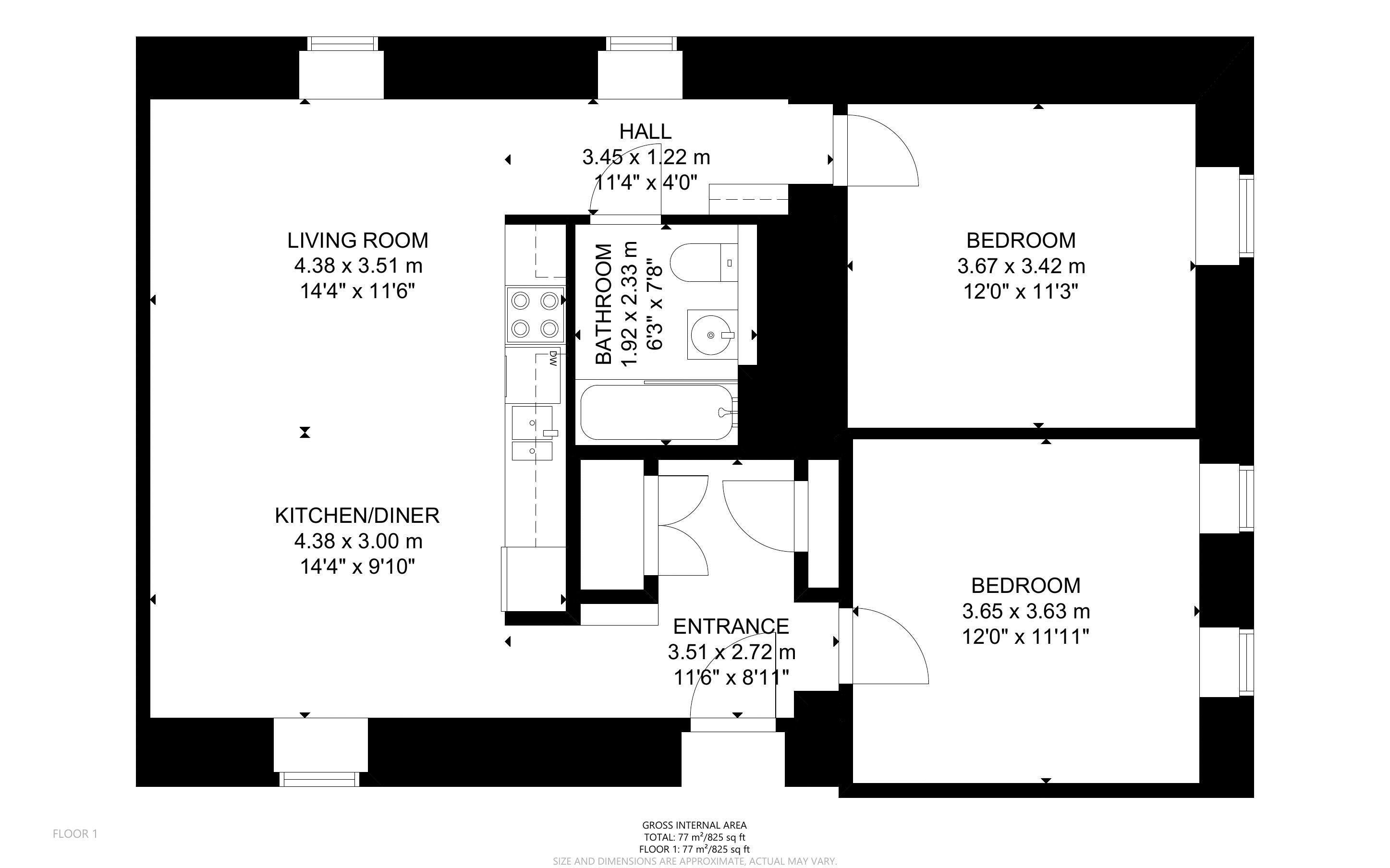 2 bed apartment for sale in Longley Road, Chichester - Property Floorplan