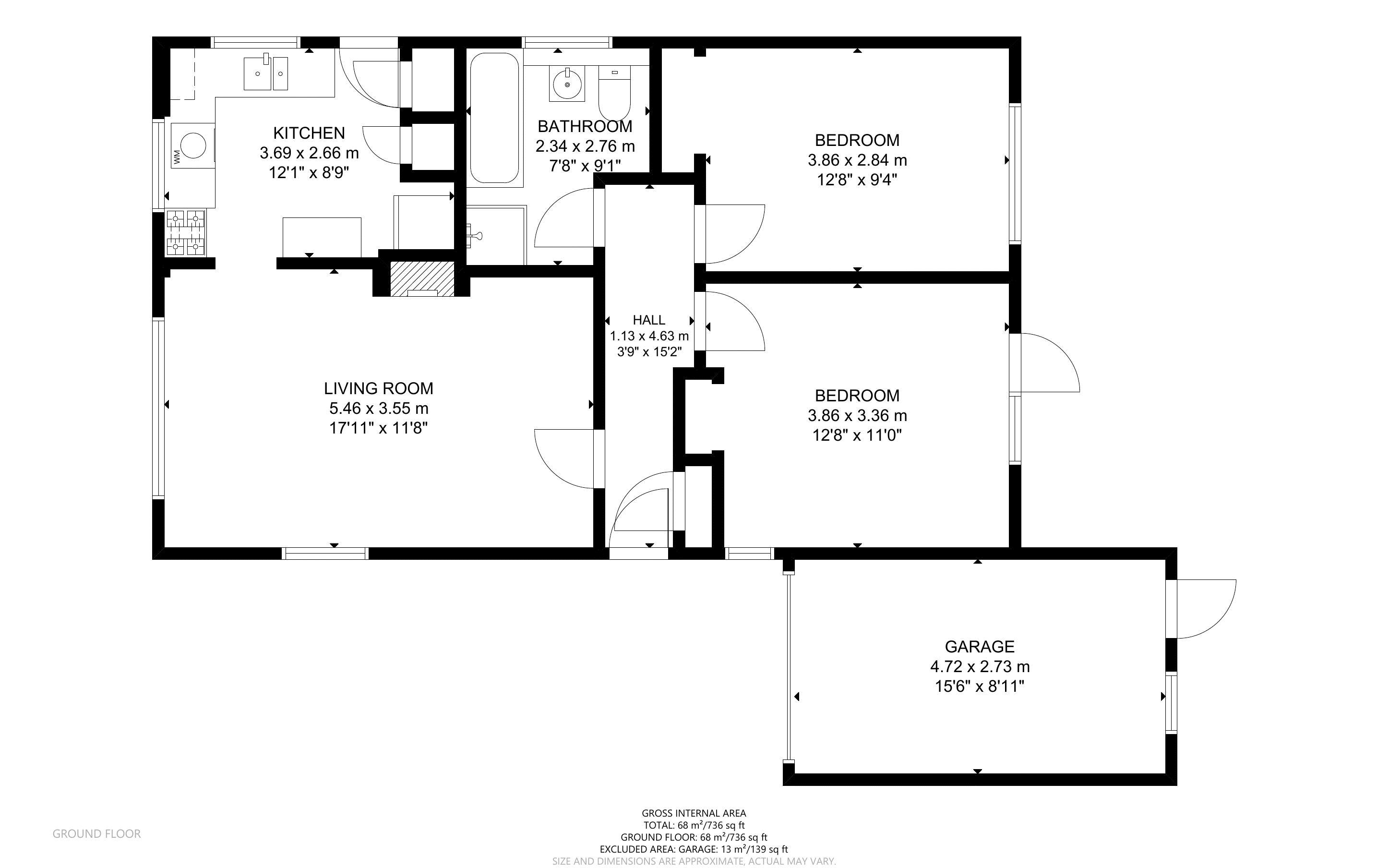 2 bed bungalow for sale in Newport Drive, Fishbourne - Property Floorplan