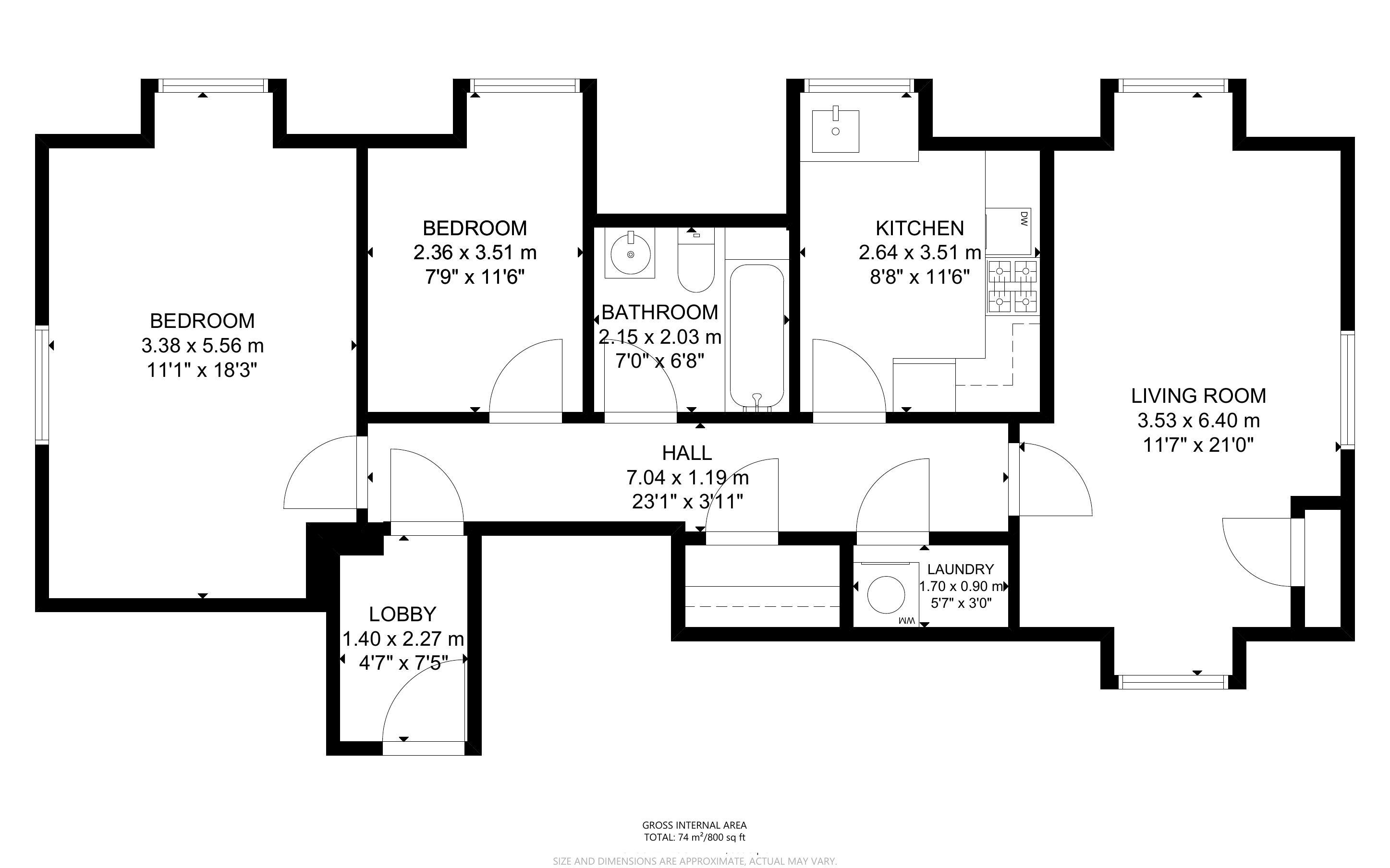 2 bed apartment for sale in Kiln Drive, Hambrook - Property Floorplan