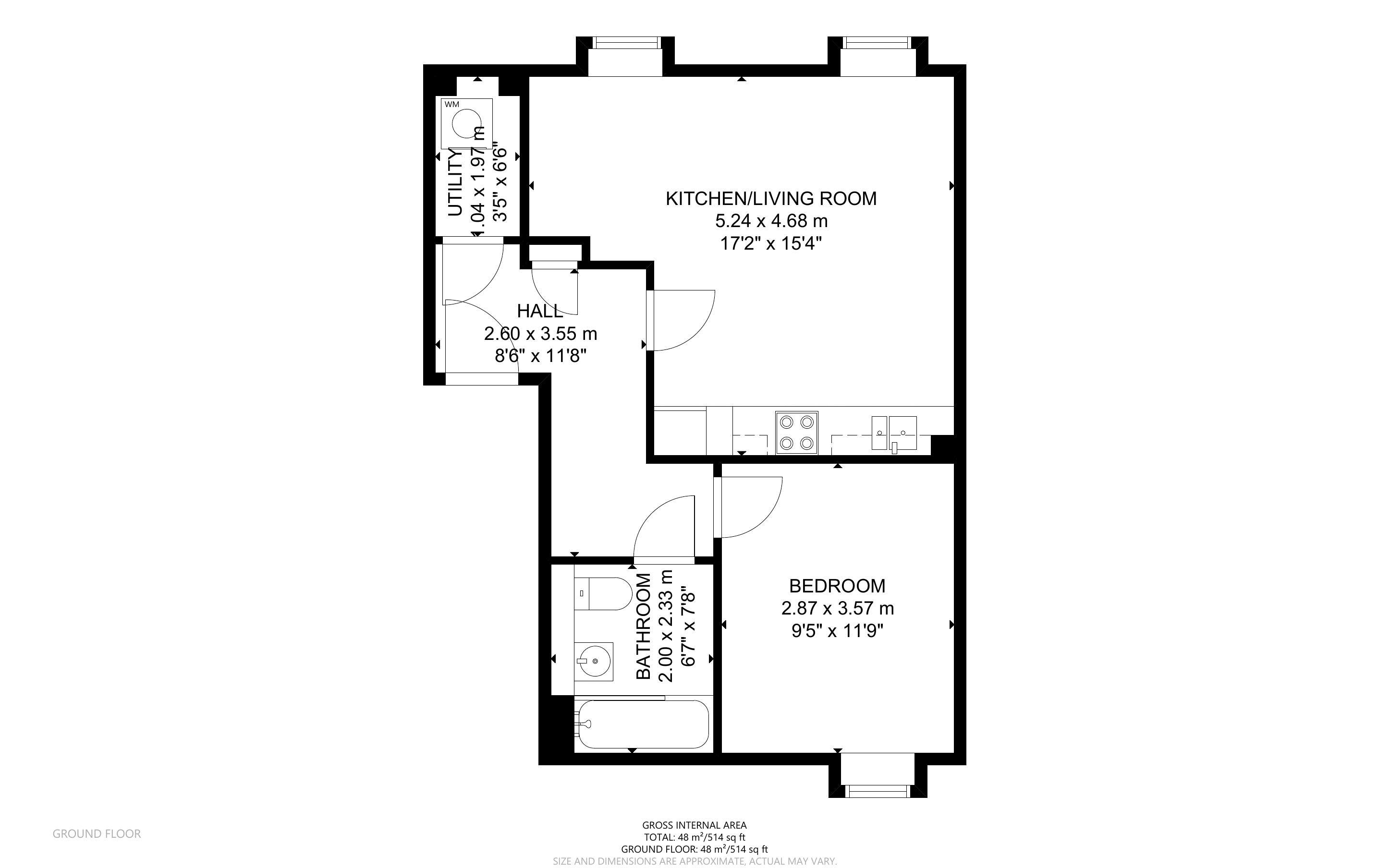 1 bed apartment for sale in Longley Road, Chichester - Property Floorplan