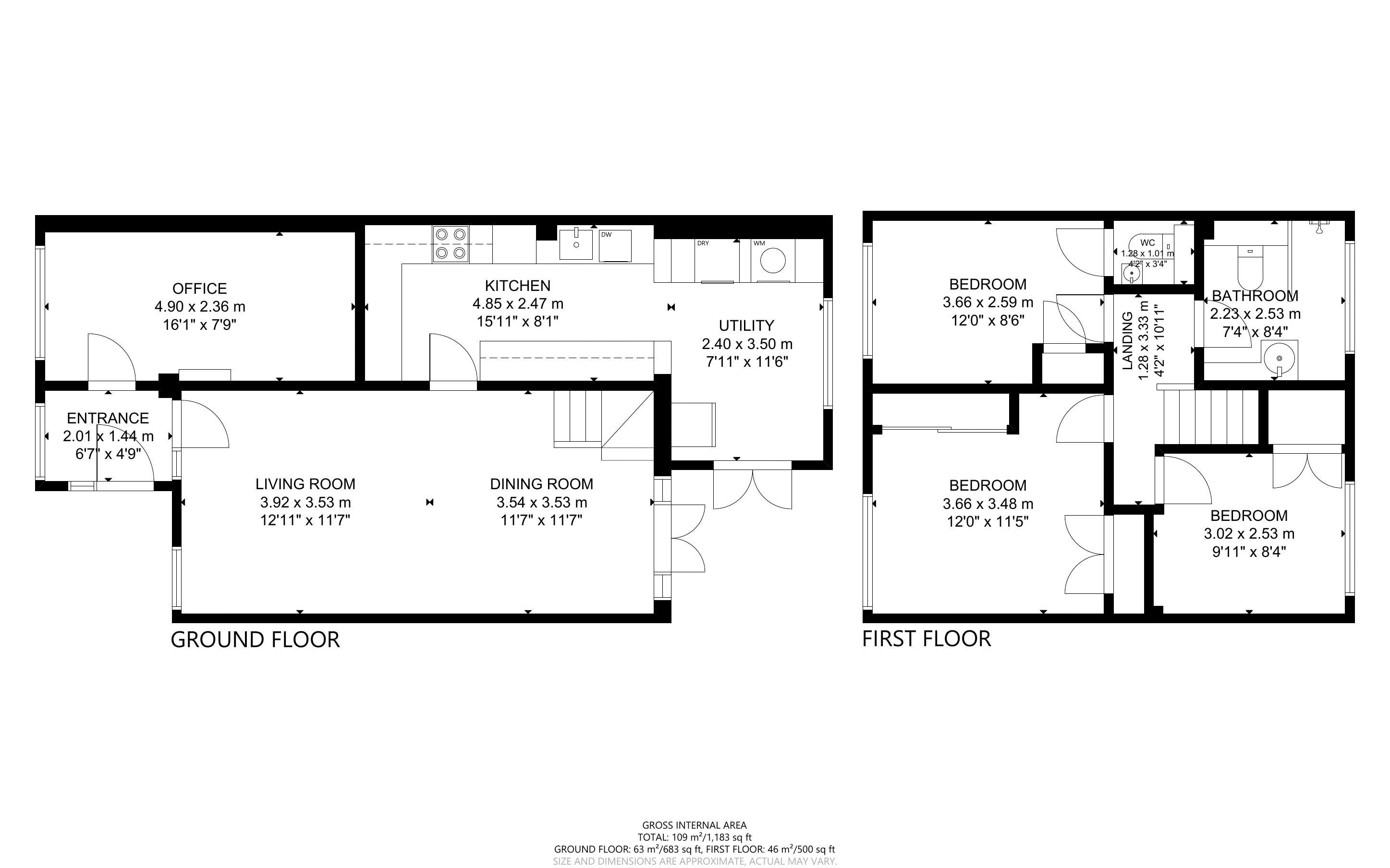 3 bed house for sale in Haleybridge Walk, Tangmere - Property Floorplan