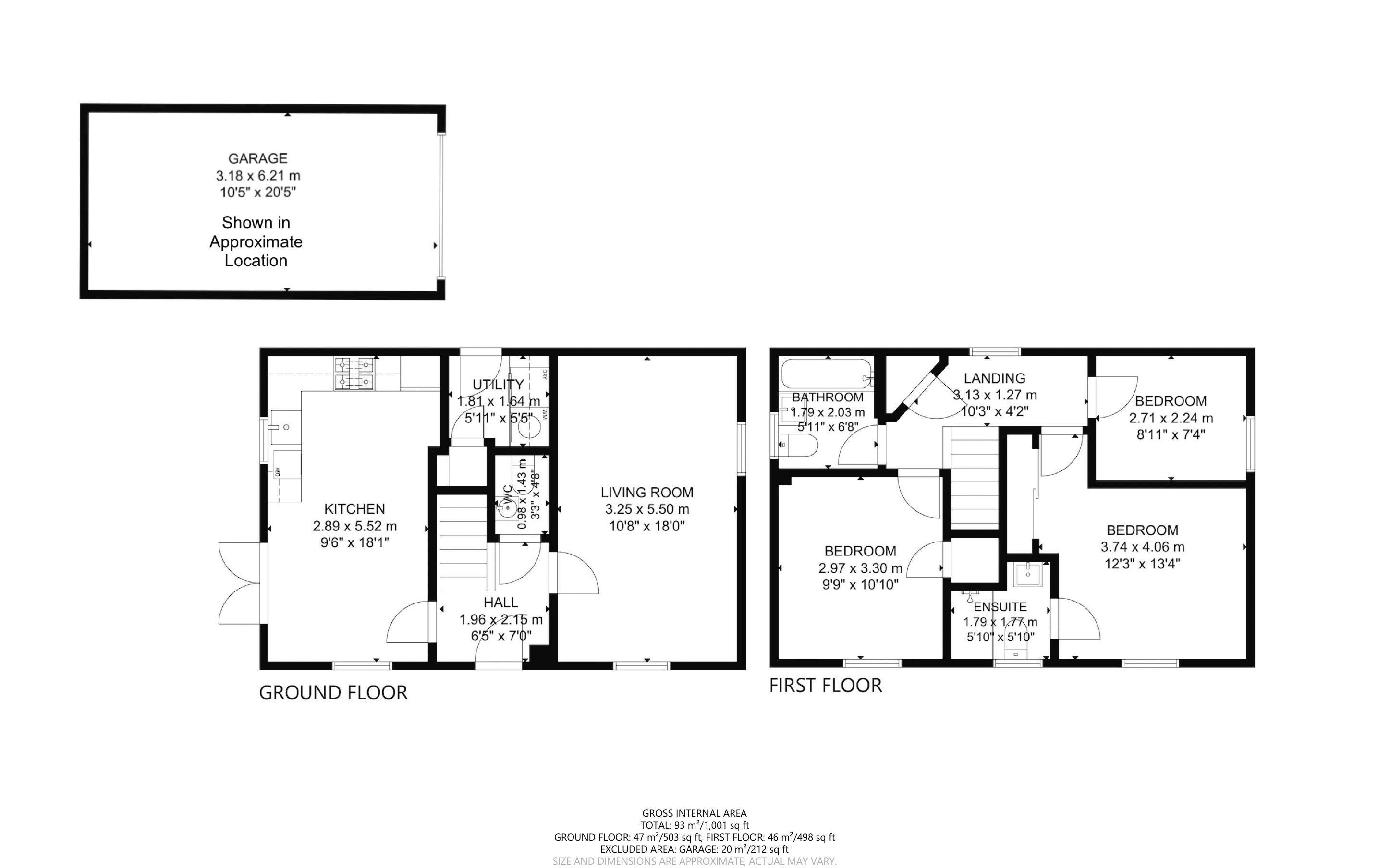 3 bed house for sale in Collins Crescent, Chichester - Property Floorplan