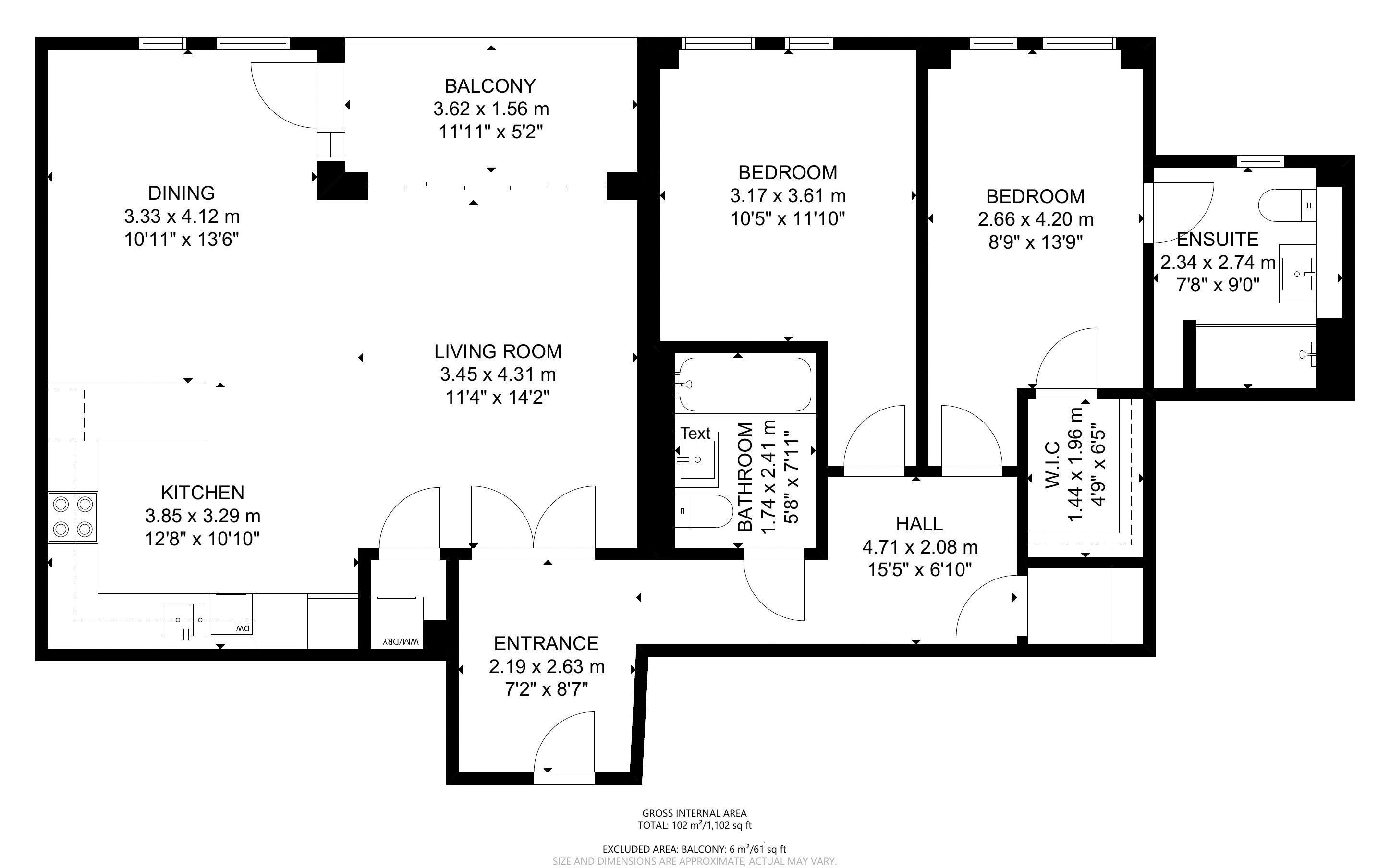 2 bed apartment for sale in The Woolstaplers, Chichester - Property Floorplan