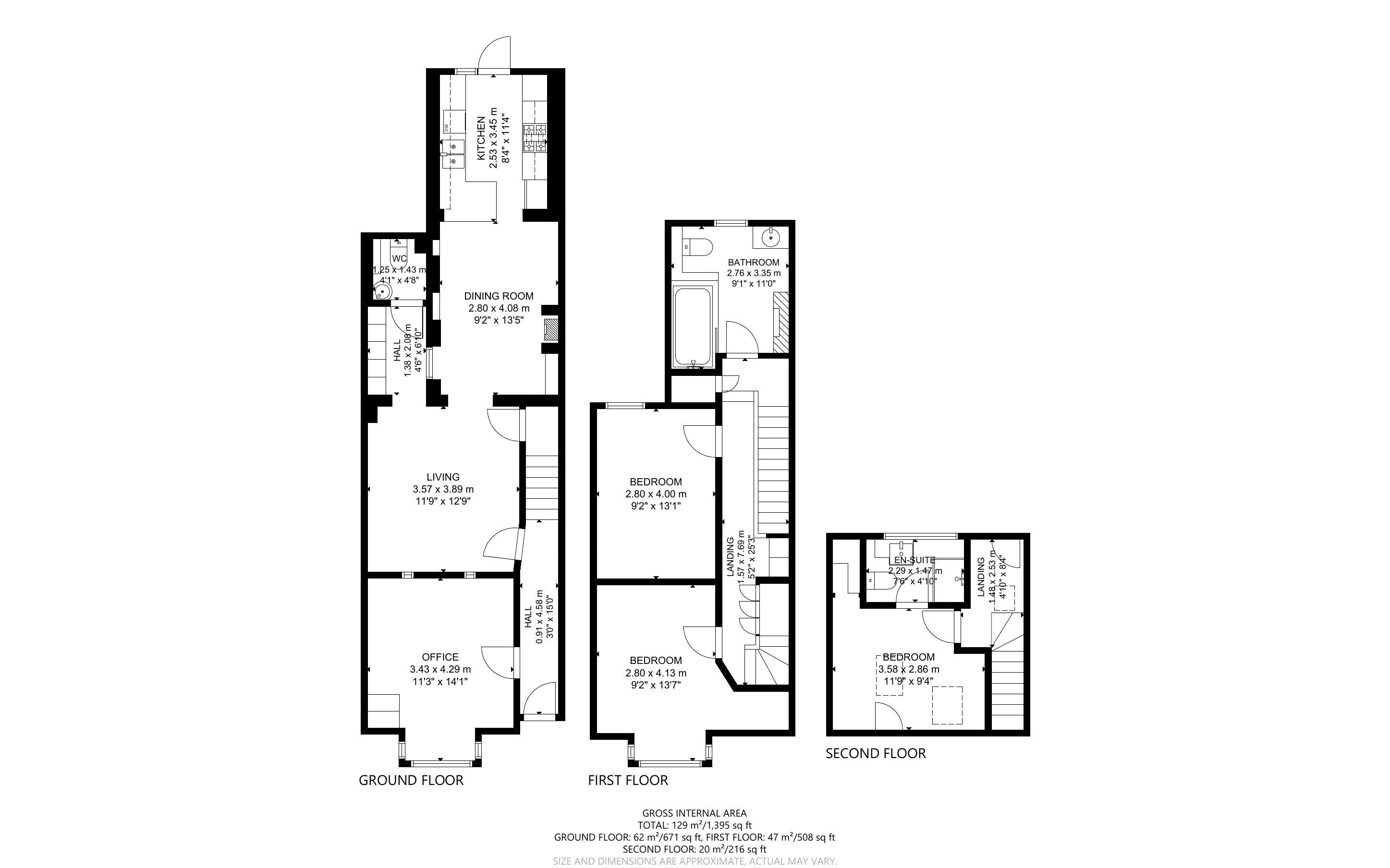 3 bed house for sale in Cleveland Road, Chichester - Property Floorplan