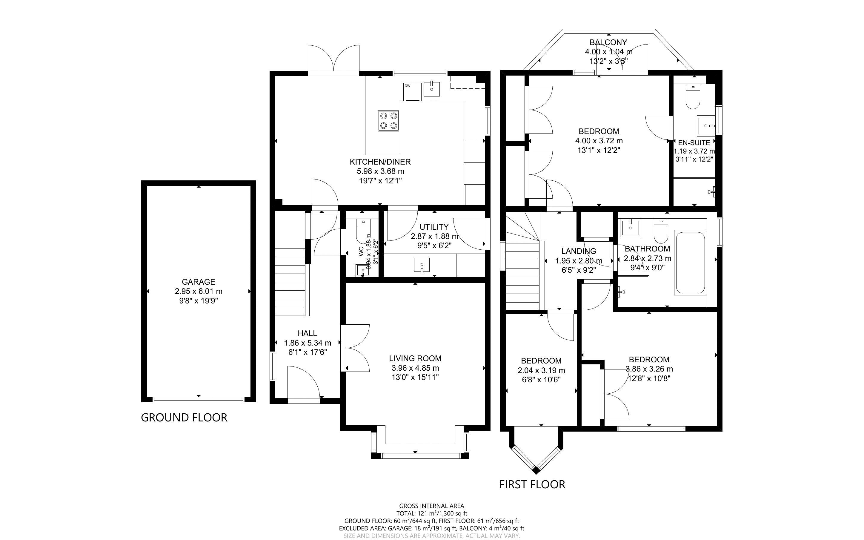 3 bed house for sale in Kings Avenue, Chichester - Property Floorplan