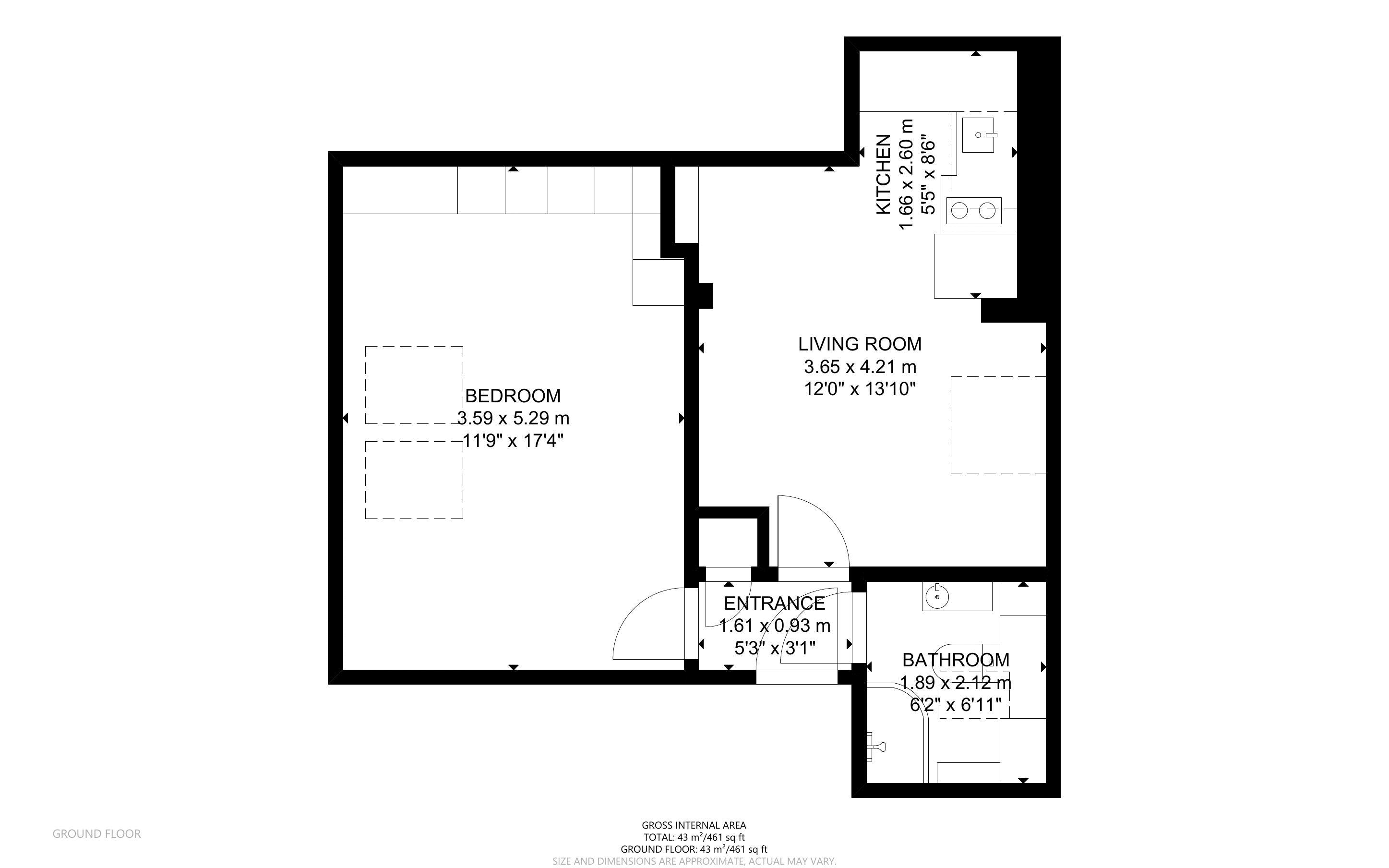 1 bed apartment for sale in Saxon Meadow, Tangmere - Property Floorplan