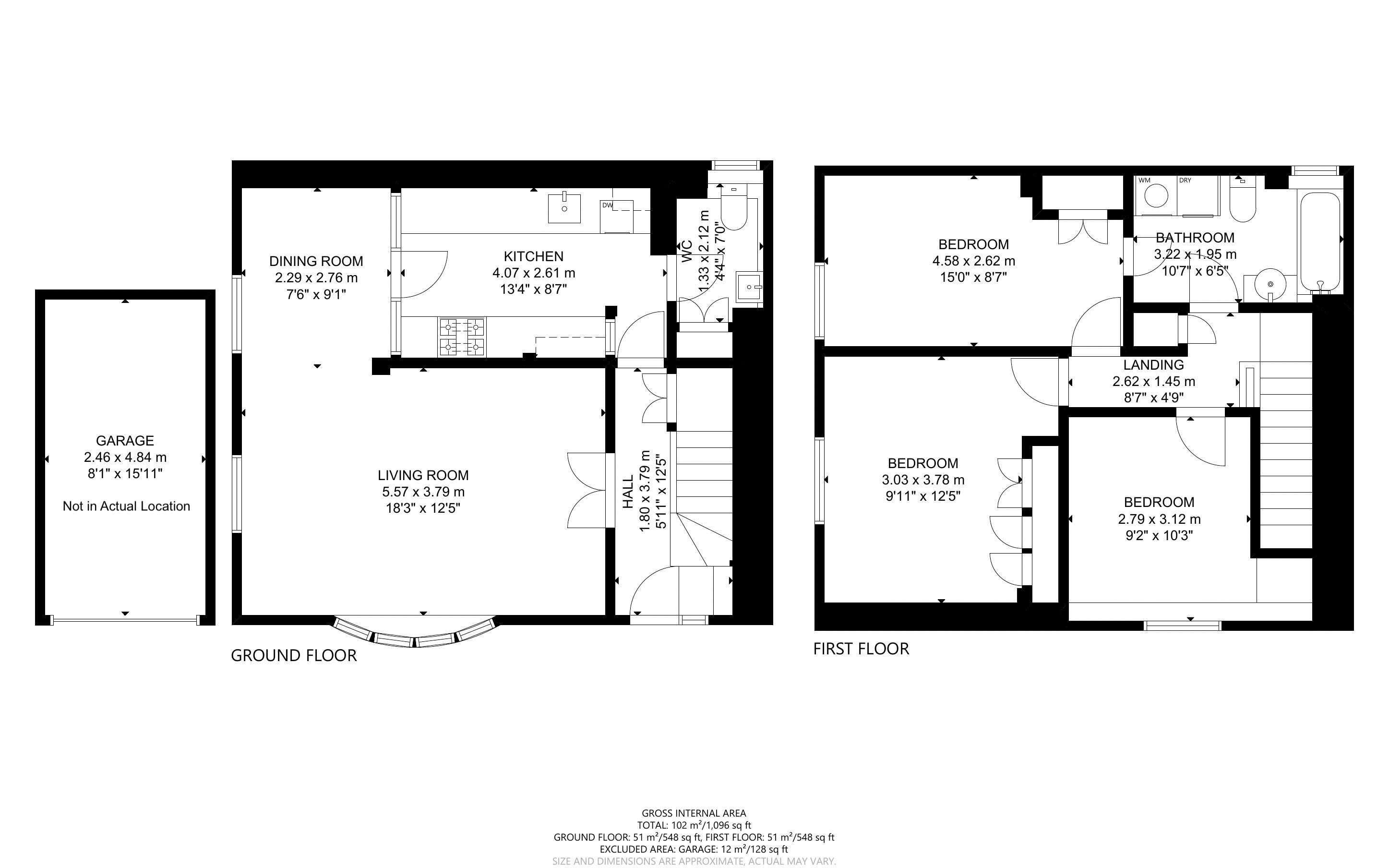 3 bed house for sale in Joys Croft, Chichester - Property Floorplan
